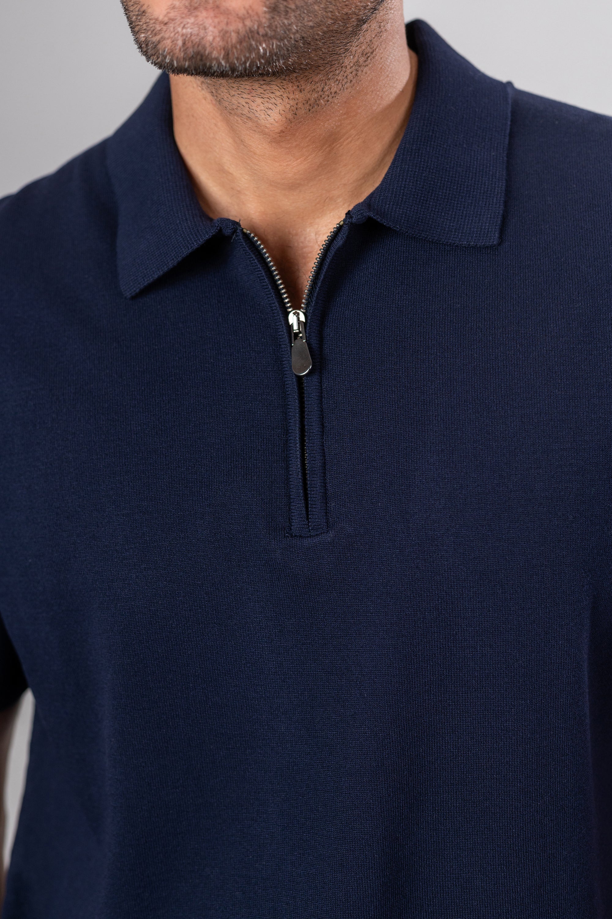 KENNY LOOSE ZIP SHIRT - Navy