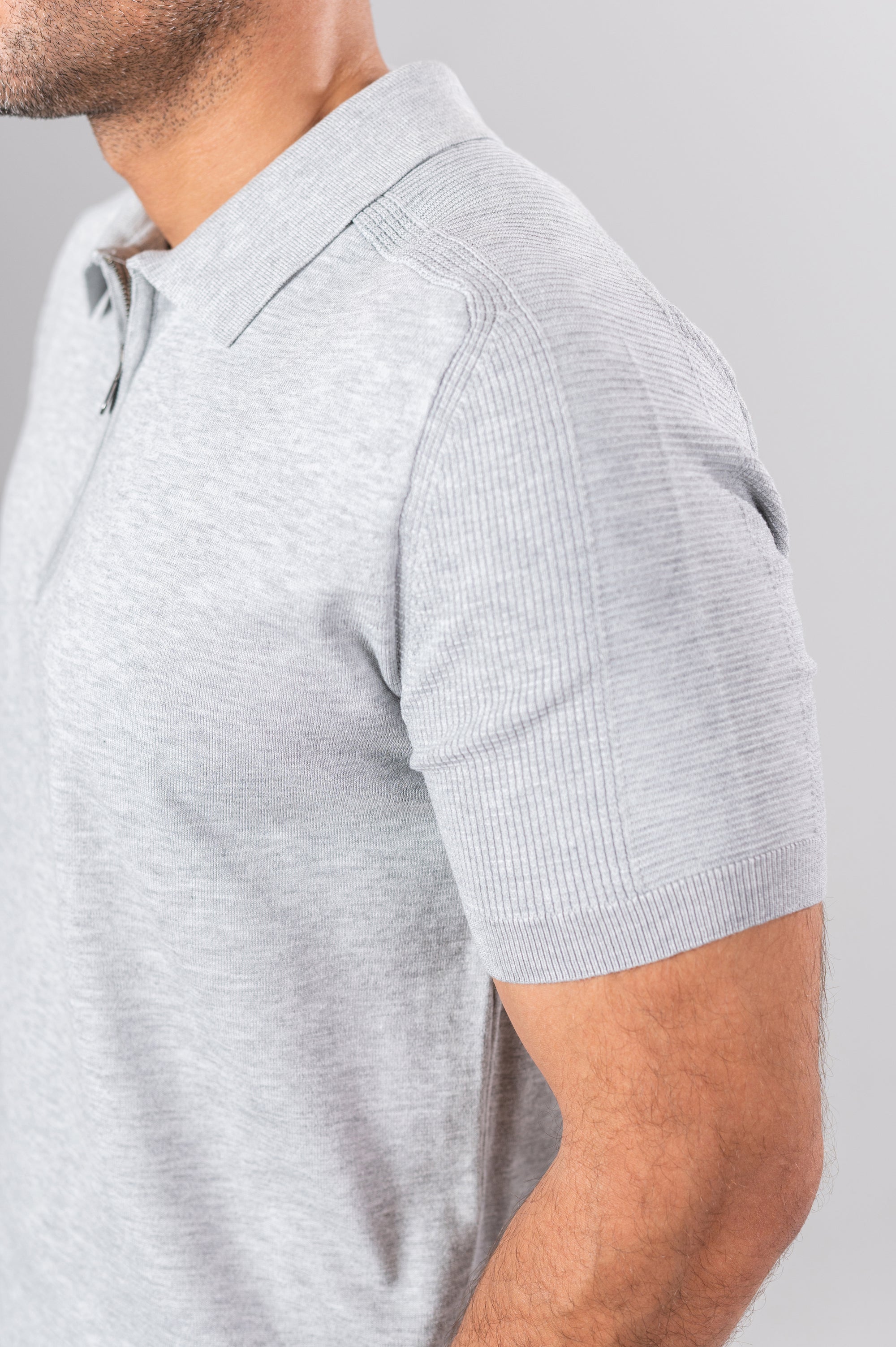 RICCARDO QUARTER ZIP - Grey