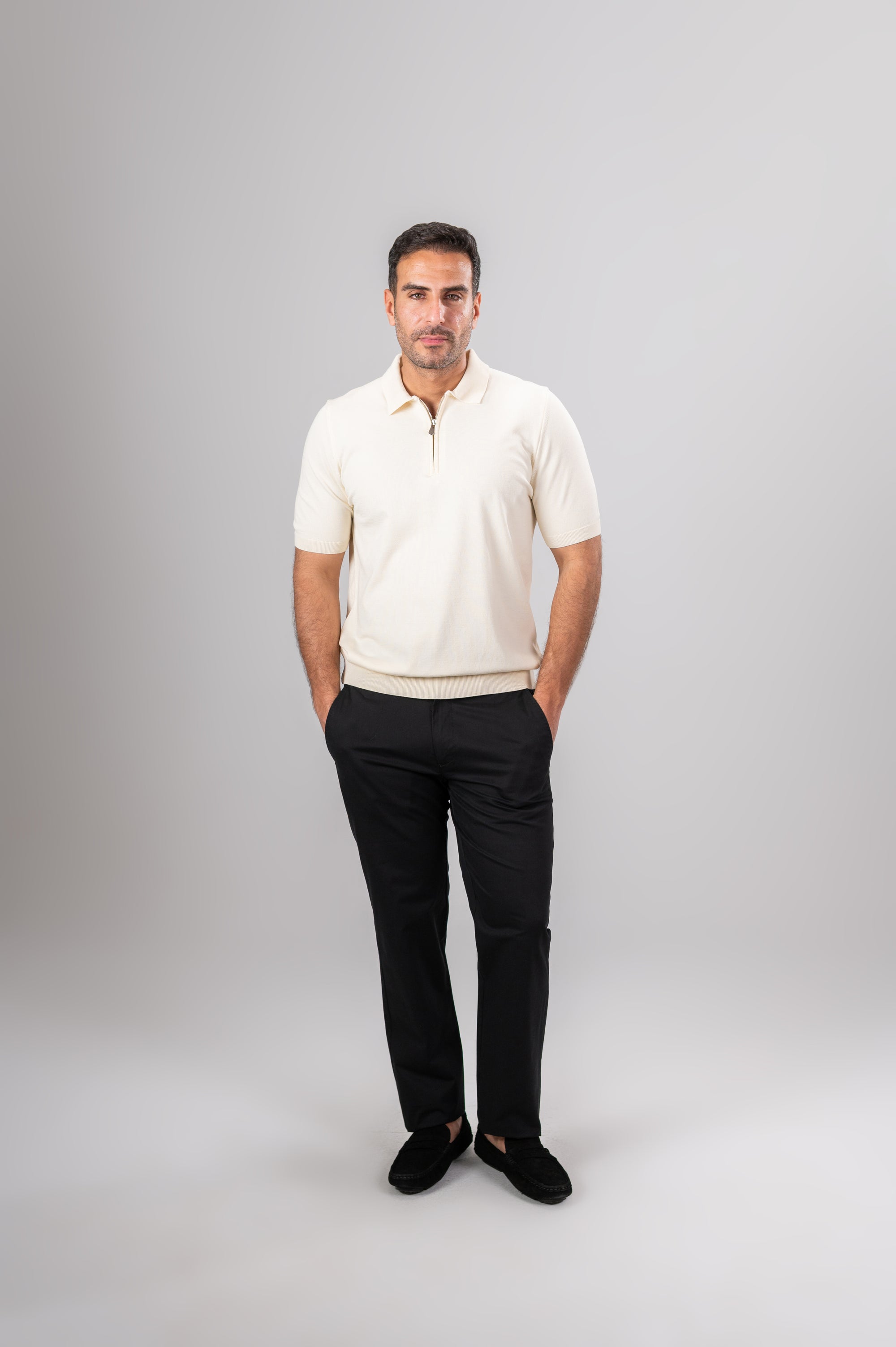 KENNY LOOSE ZIP SHIRT - Off White
