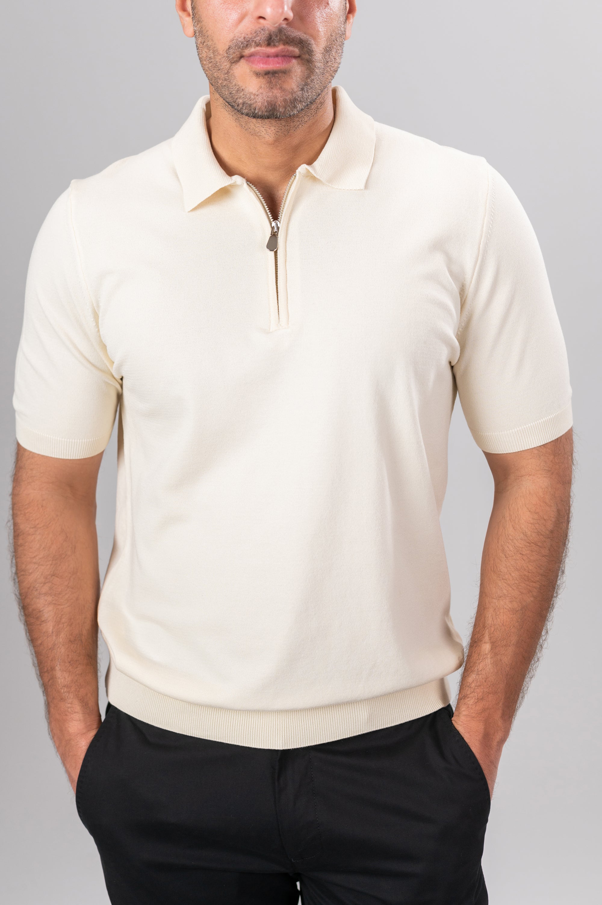 KENNY LOOSE ZIP SHIRT - Off White