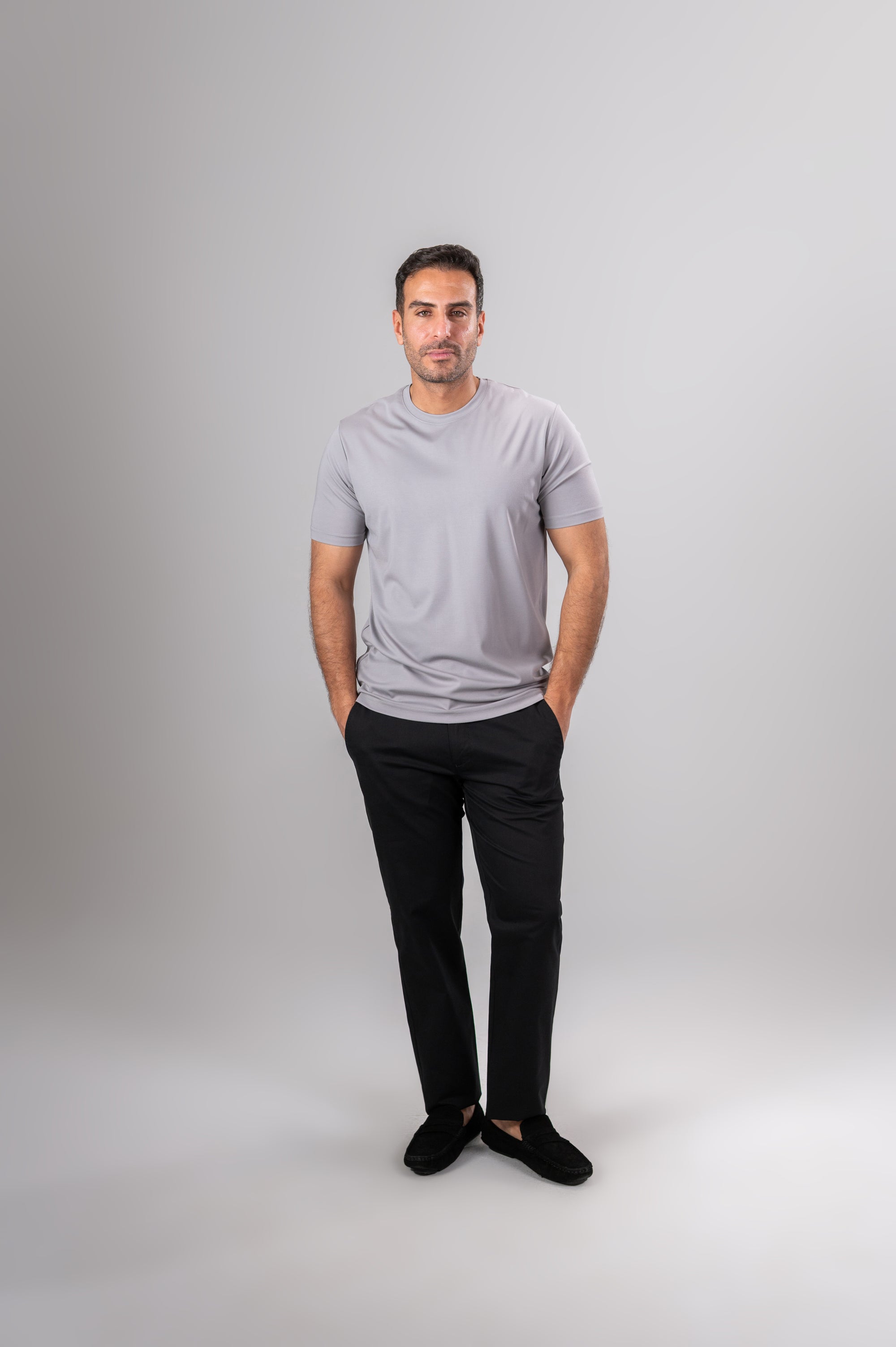 NARIO CREW NECK T-SHIRT - Light Grey