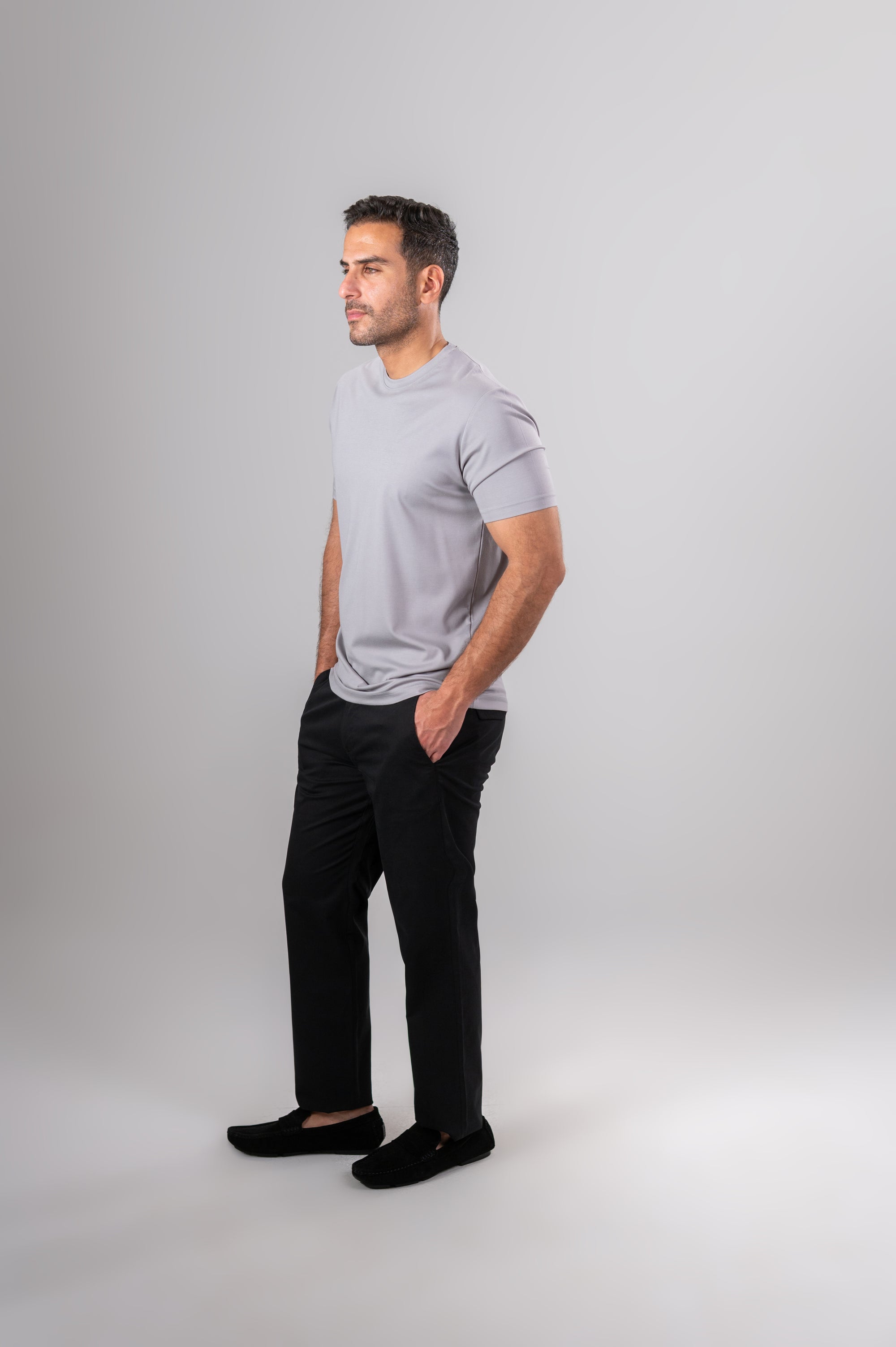 NARIO CREW NECK T-SHIRT - Light Grey