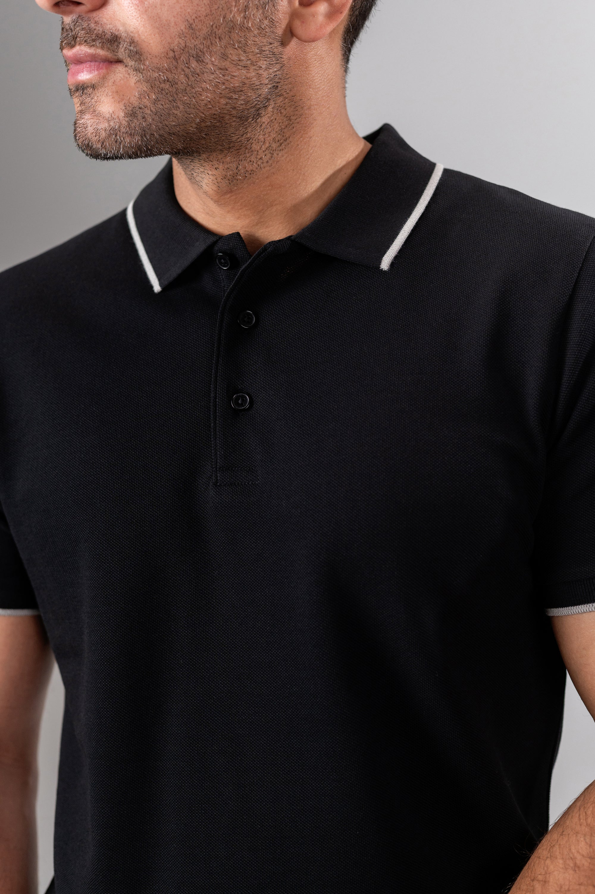 RICOS RINGER POLO SHIRT - Black