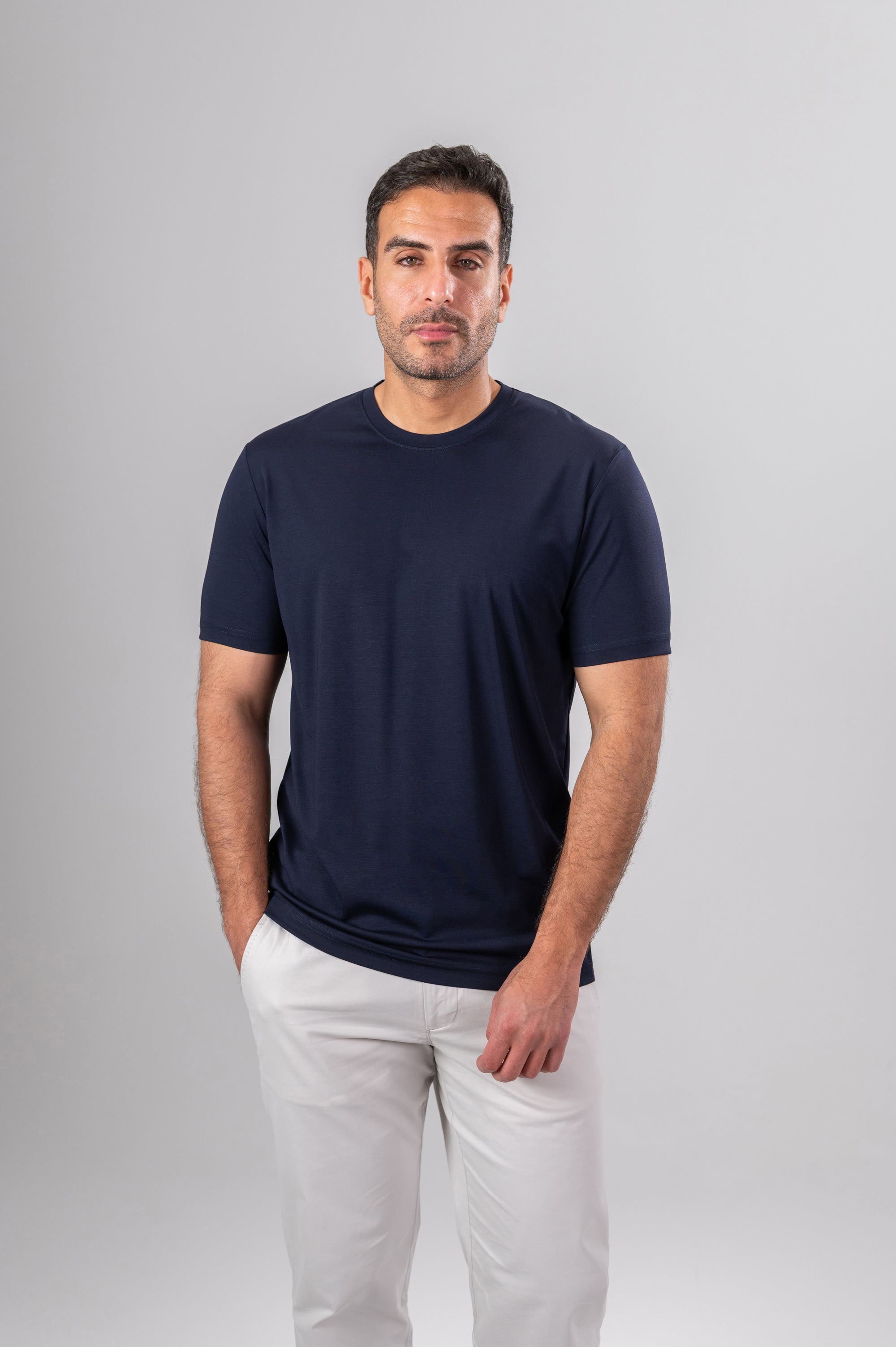 NARIO CREW NECK T-SHIRT - Navy