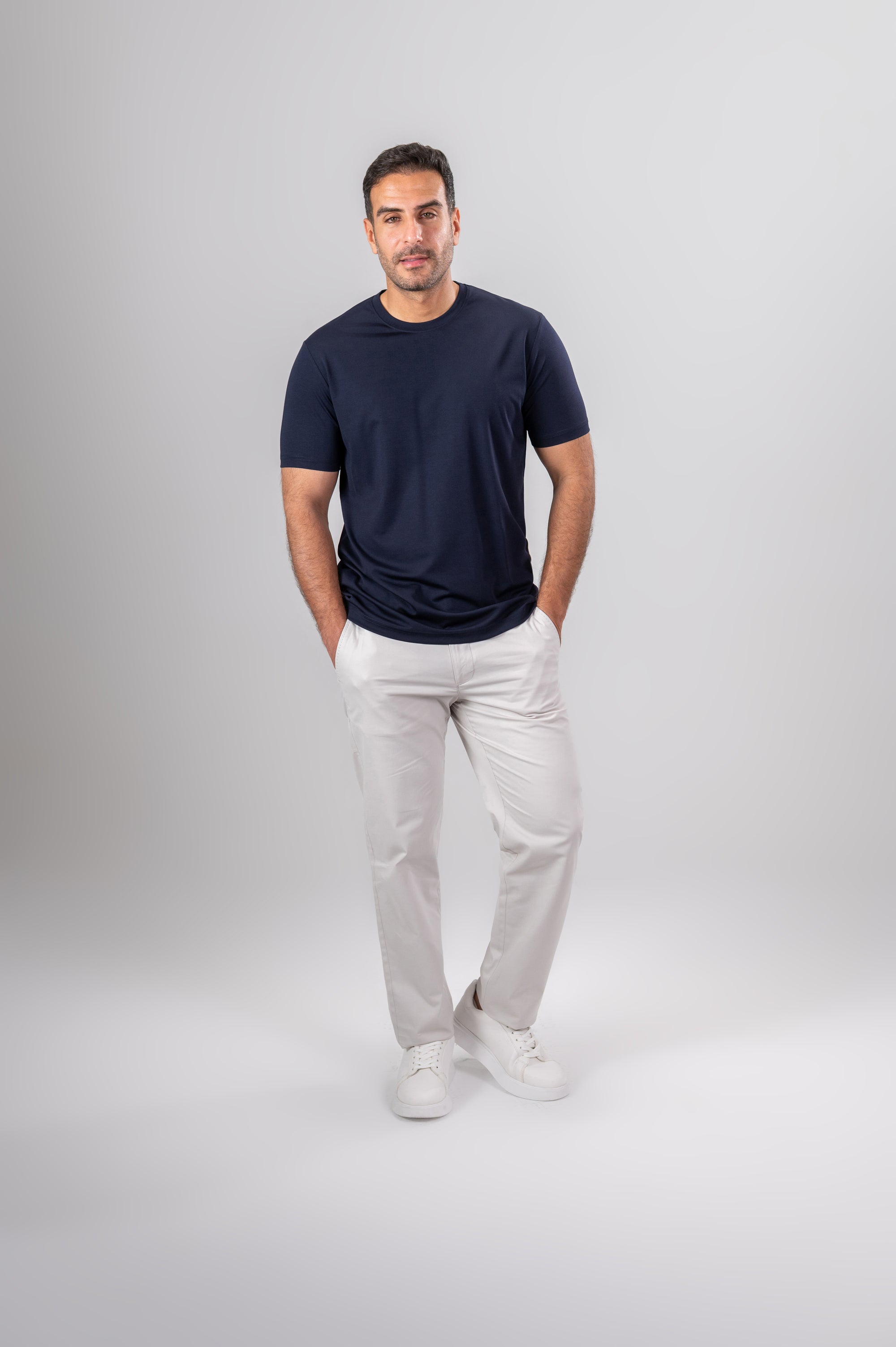 NARIO CREW NECK T-SHIRT - Navy