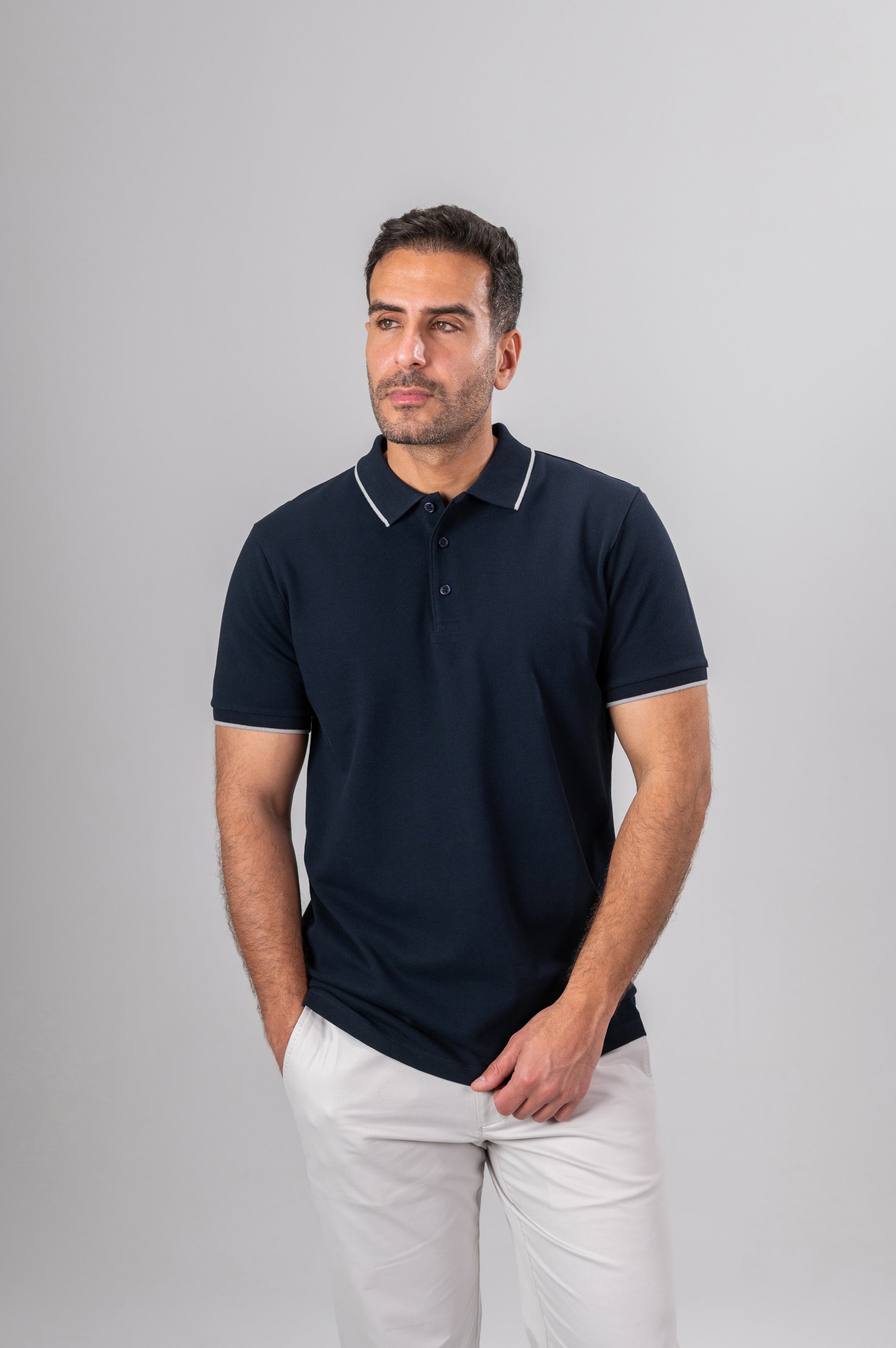 RICOS RINGER POLO SHIRT - Navy