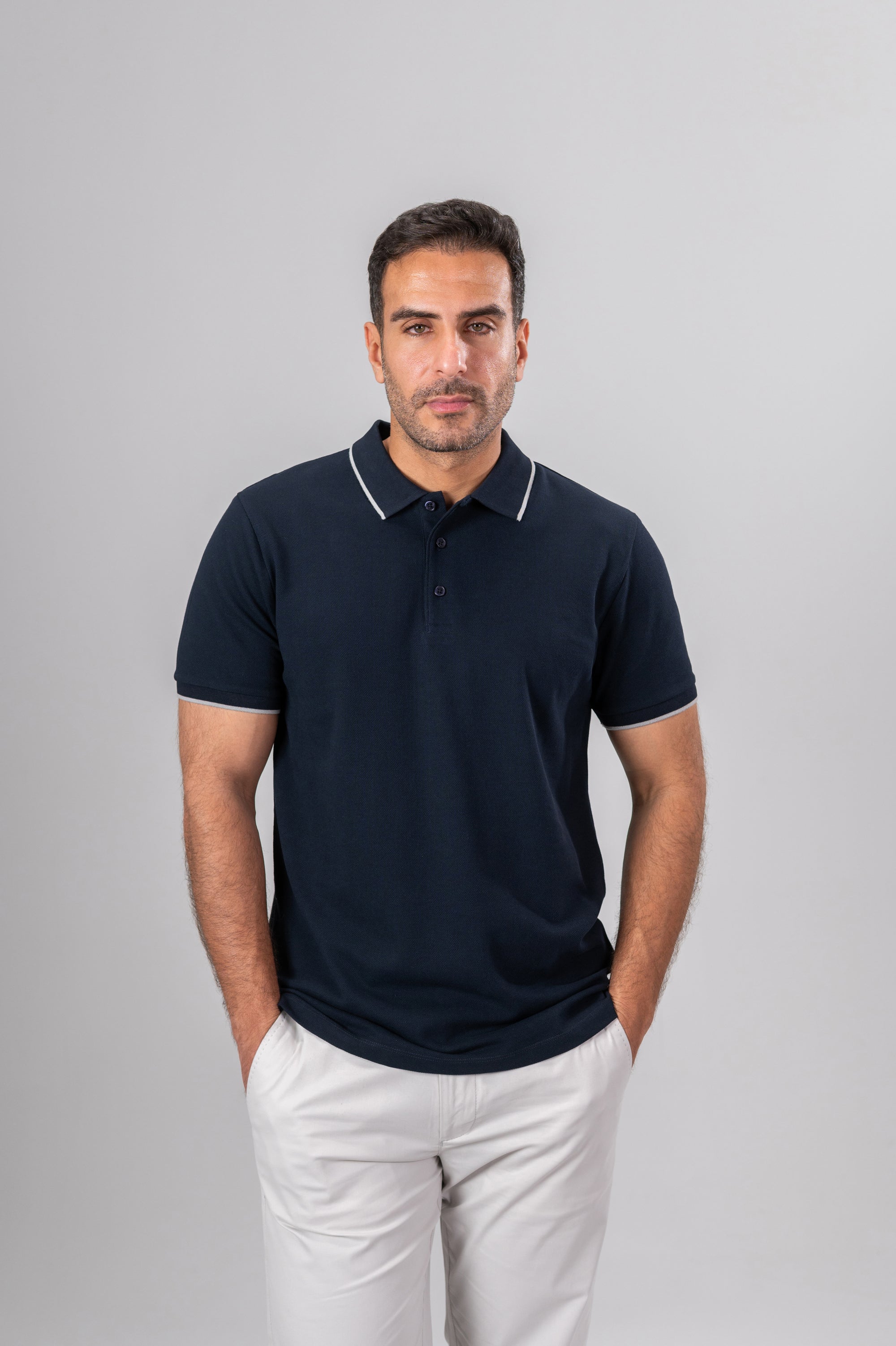 RICOS RINGER POLO SHIRT - Navy