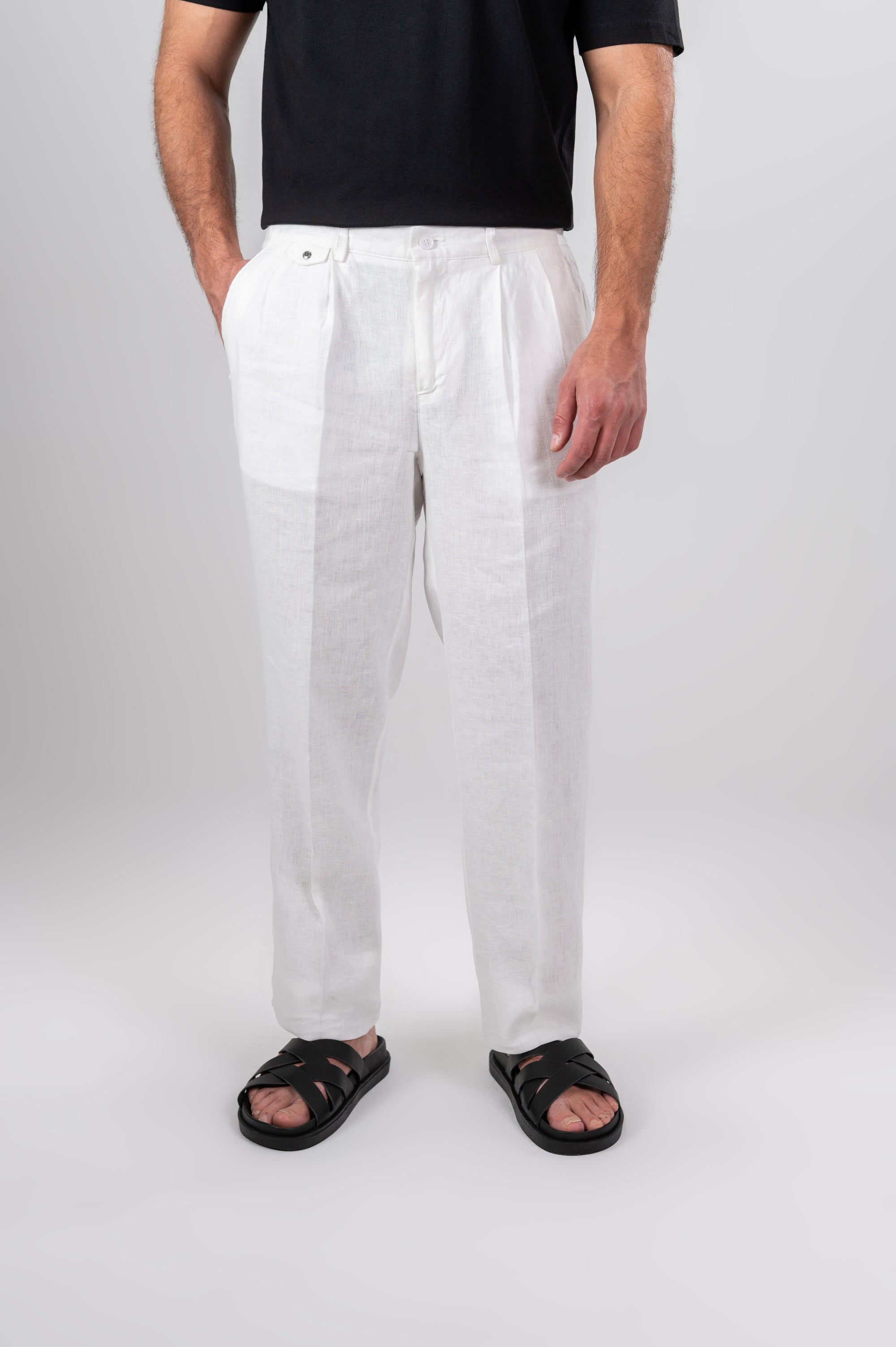 AMALFI LINEN PANTS - White