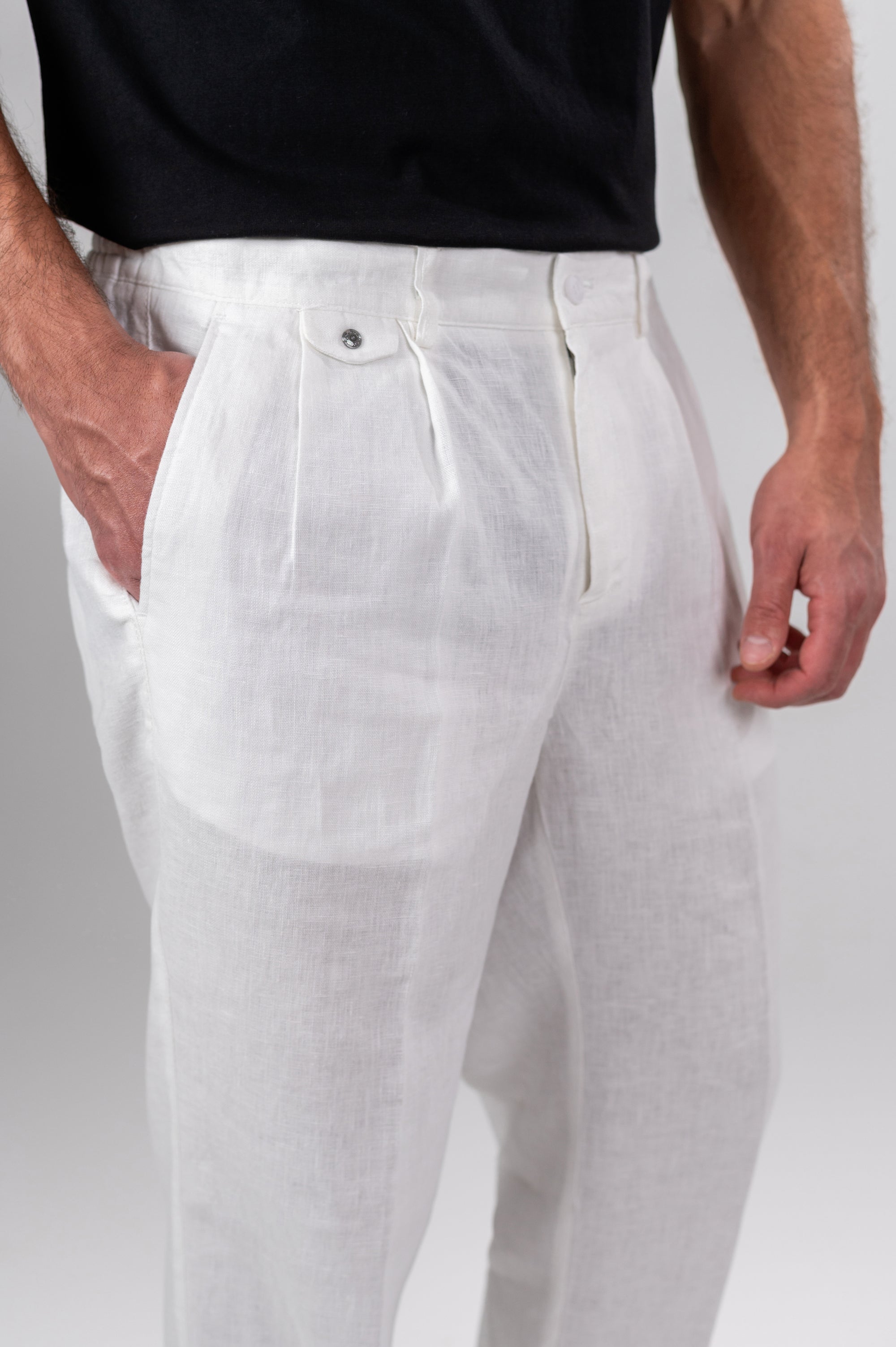 AMALFI LINEN PANTS - White