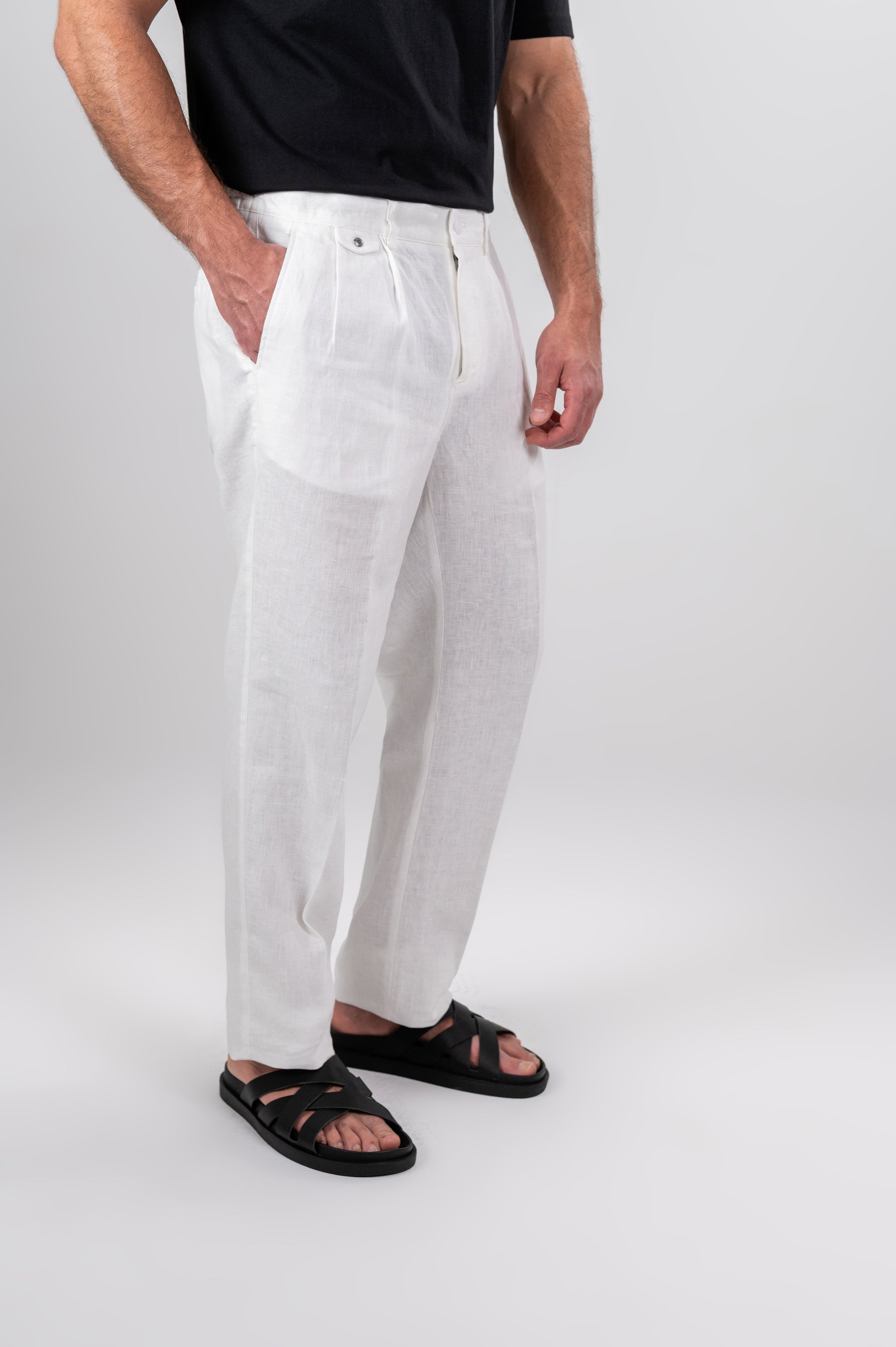 AMALFI LINEN PANTS - White