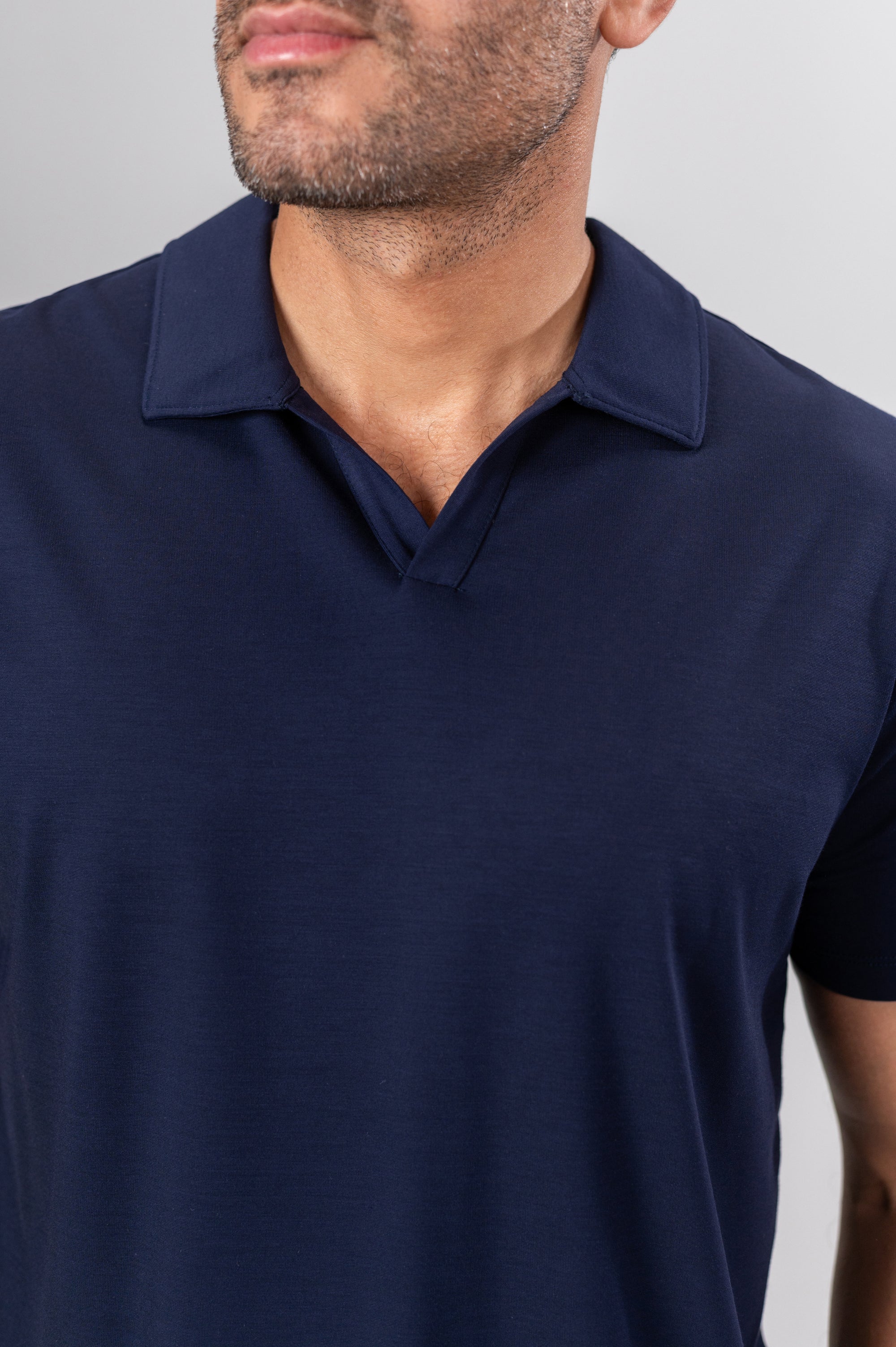 ANDRES V POLO SHIRT MODAL - Navy