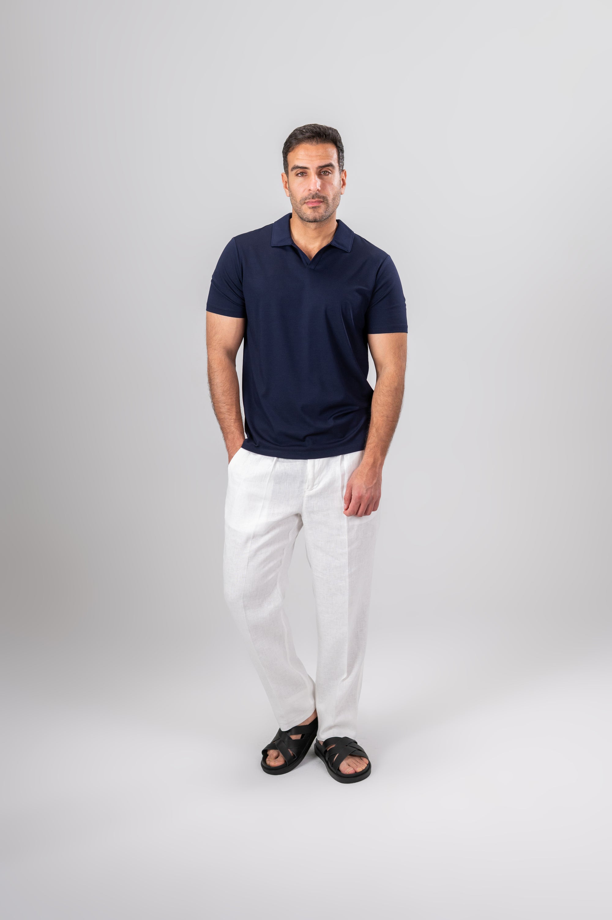 ANDRES V POLO SHIRT MODAL - Navy