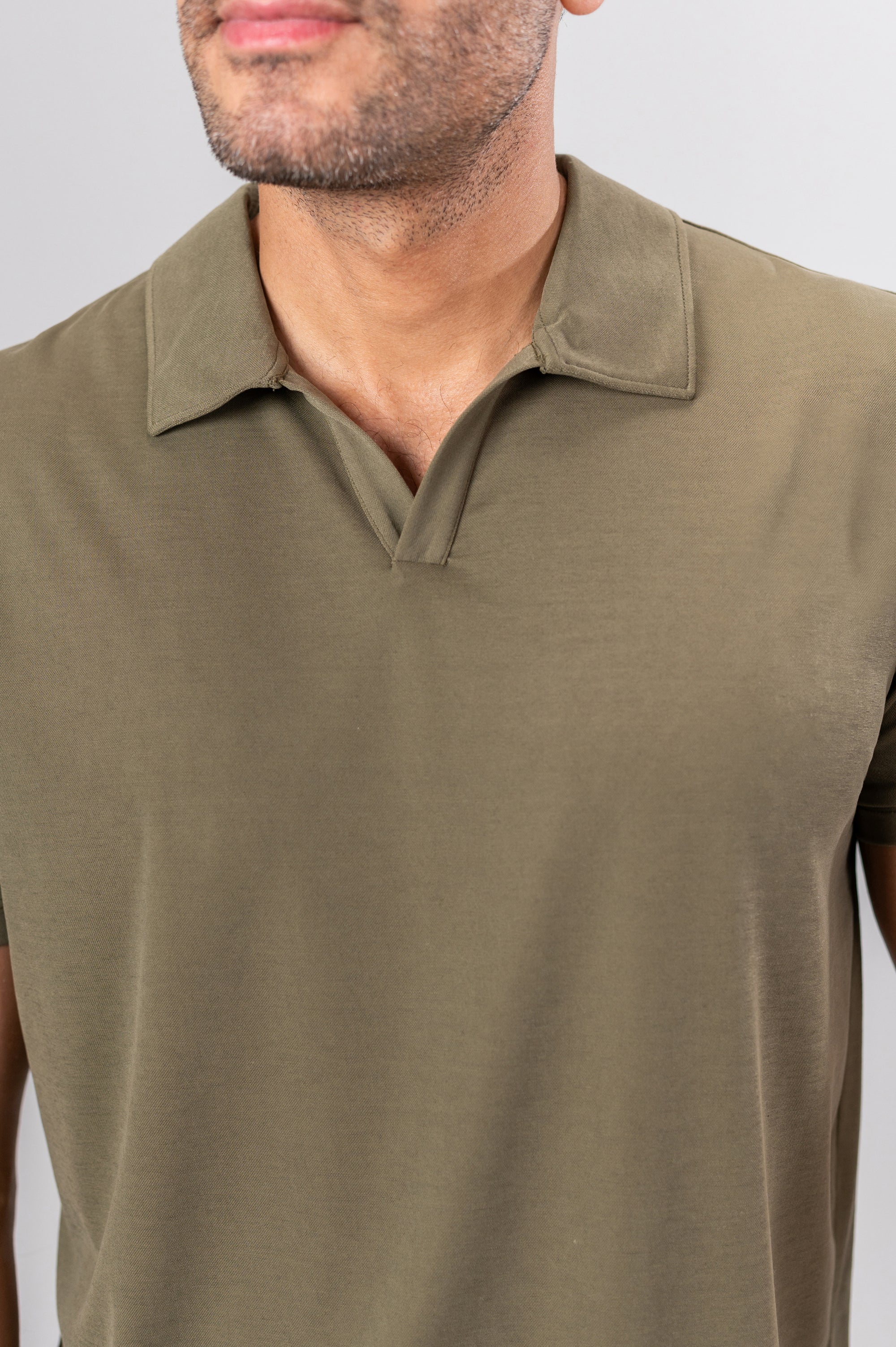 ANDRES V POLO SHIRT MODAL - Olive