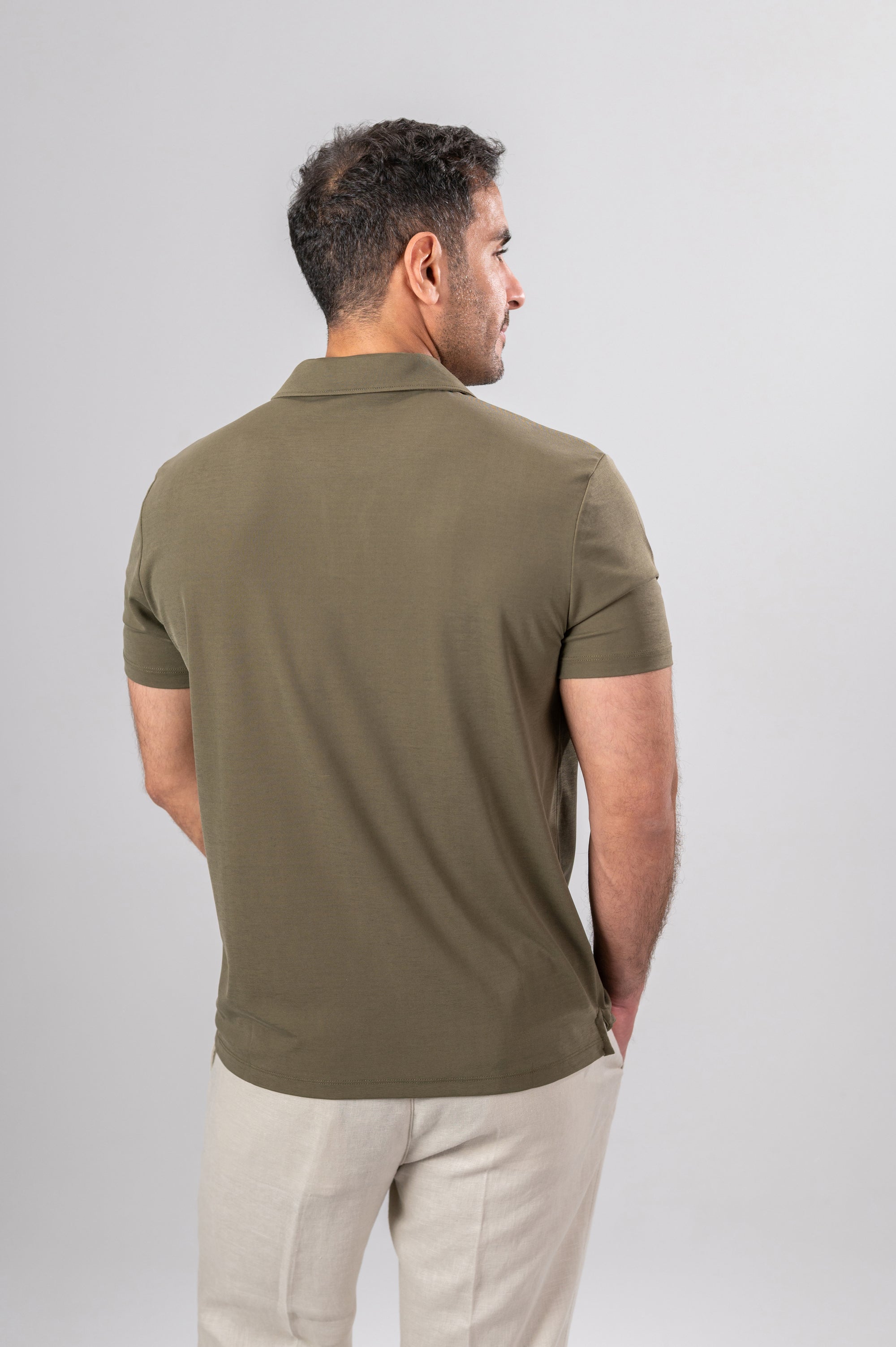 ANDRES V POLO SHIRT MODAL - Olive