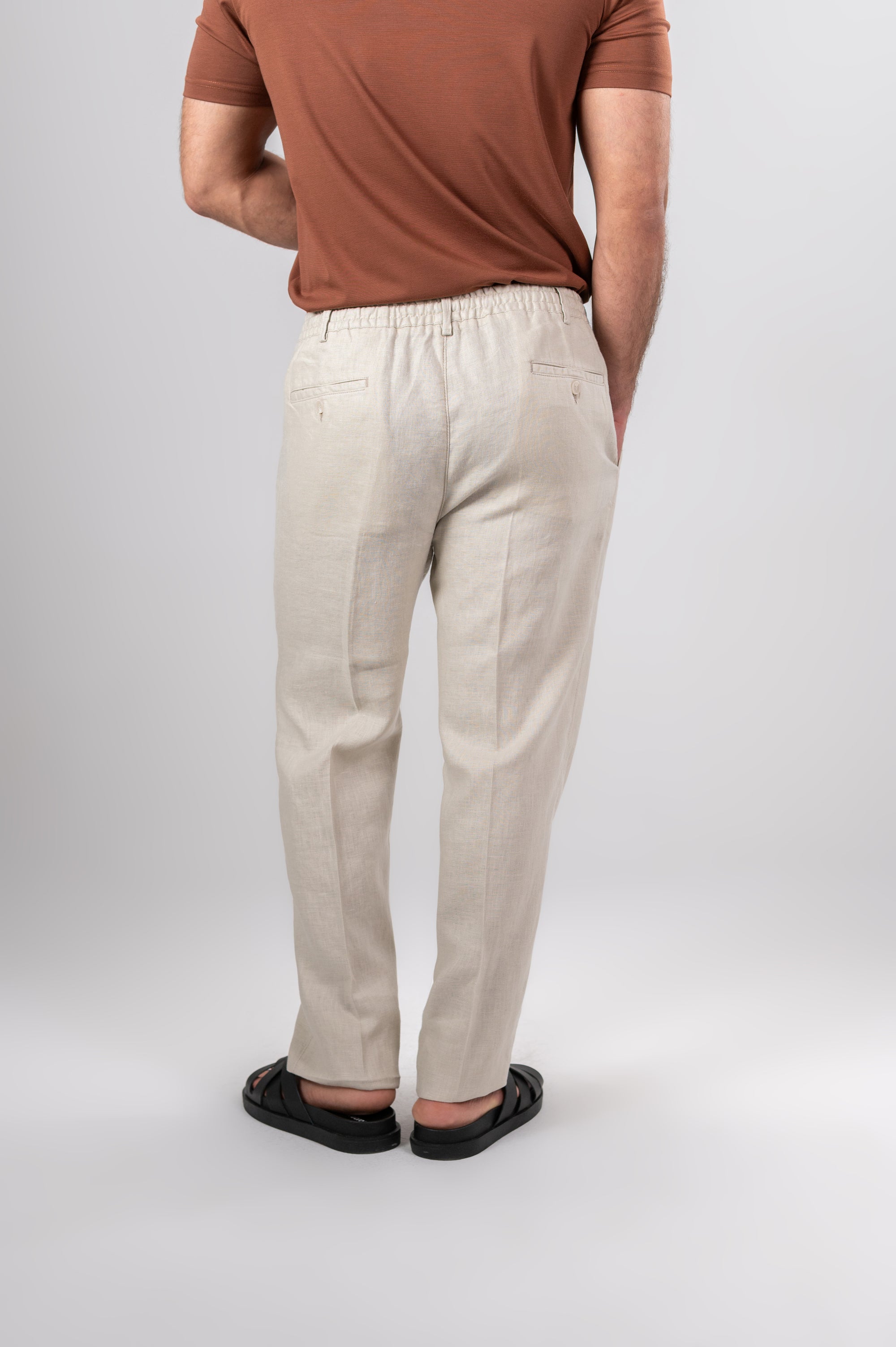 AMALFI LINEN PANTS - Light Beige