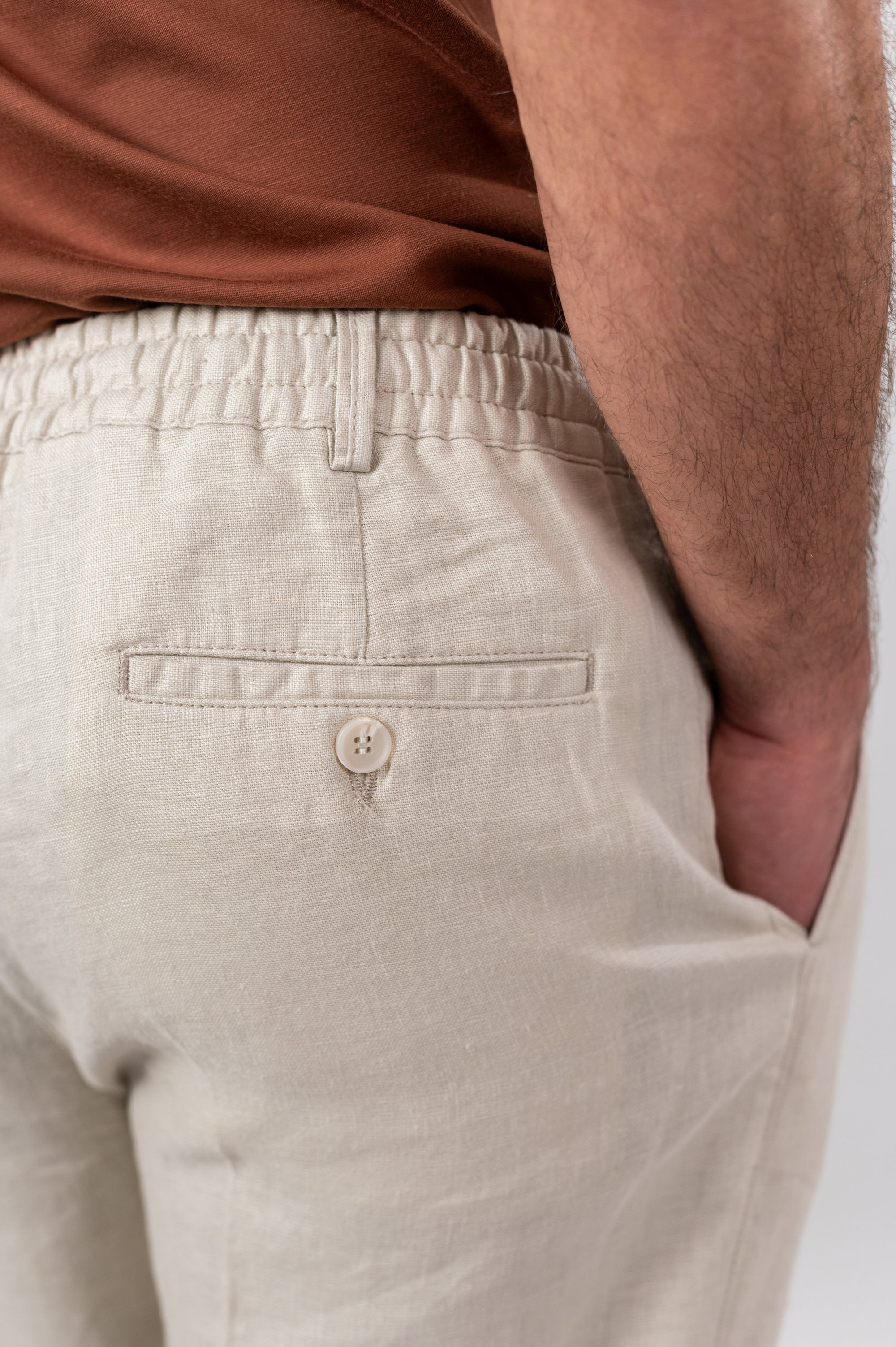 AMALFI LINEN PANTS - Light Beige