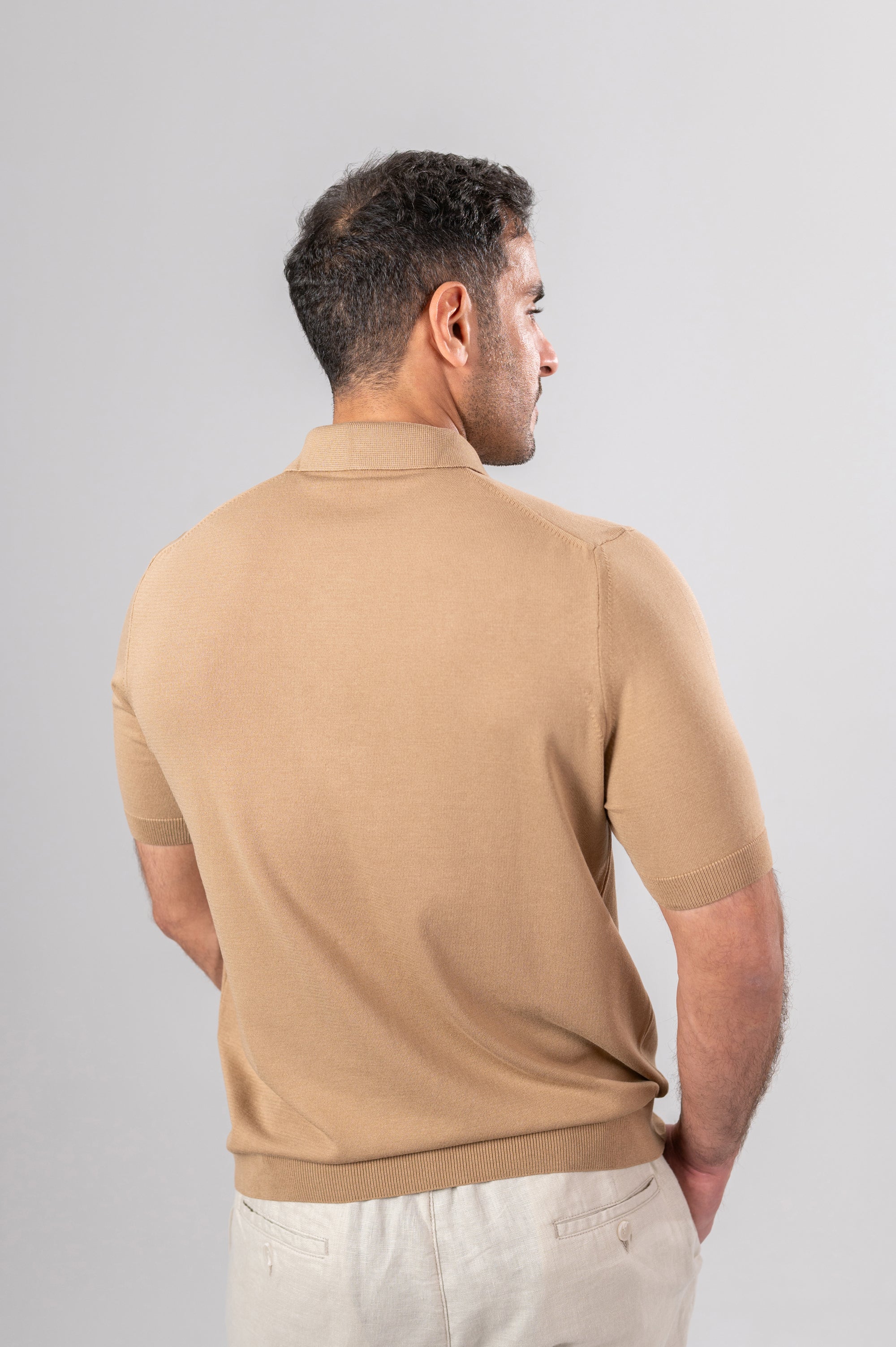 KENNY LOOSE ZIP SHIRT - Beige