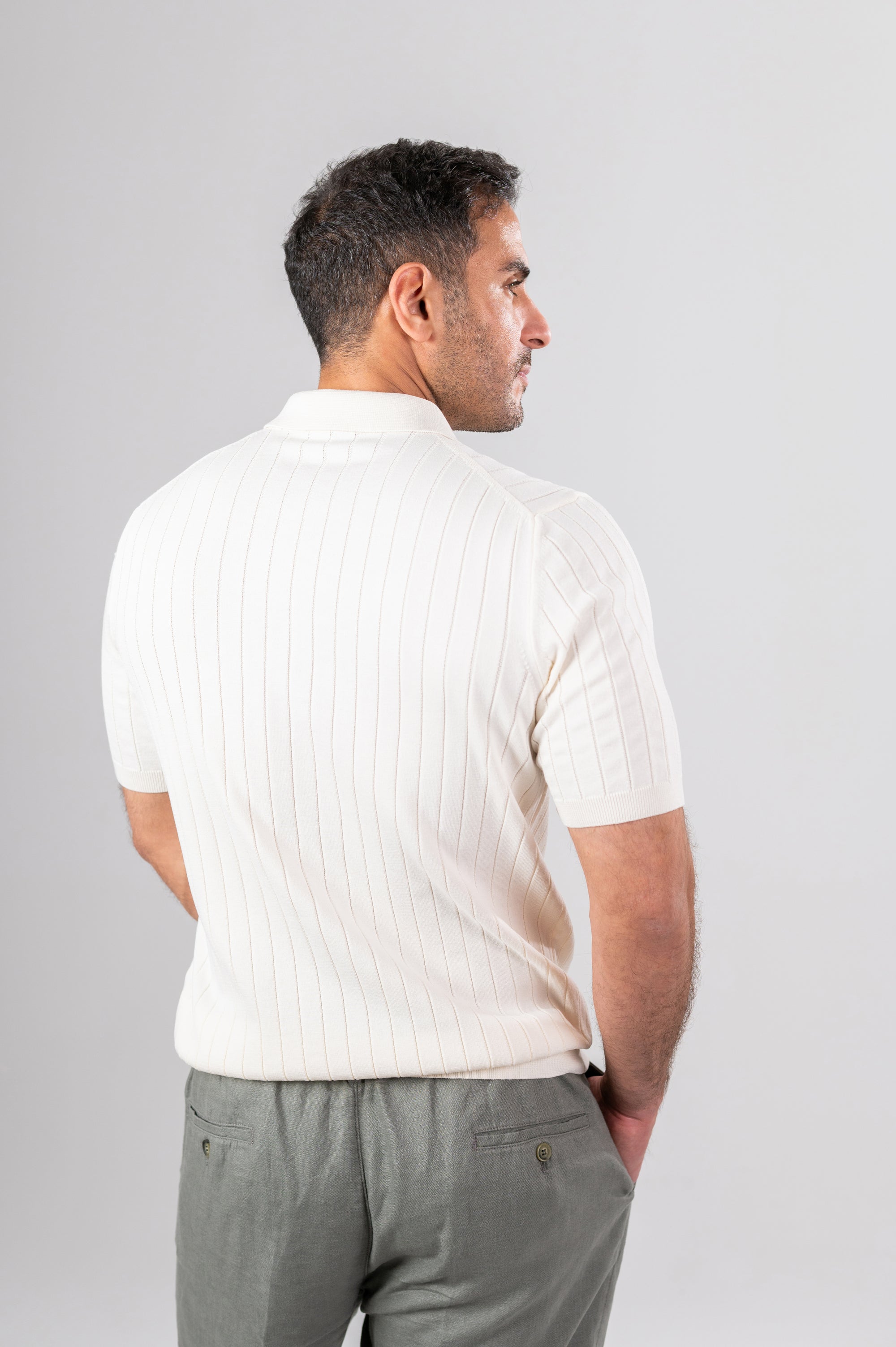 JURGEN RIBBED KNIT SHIRT - Off White