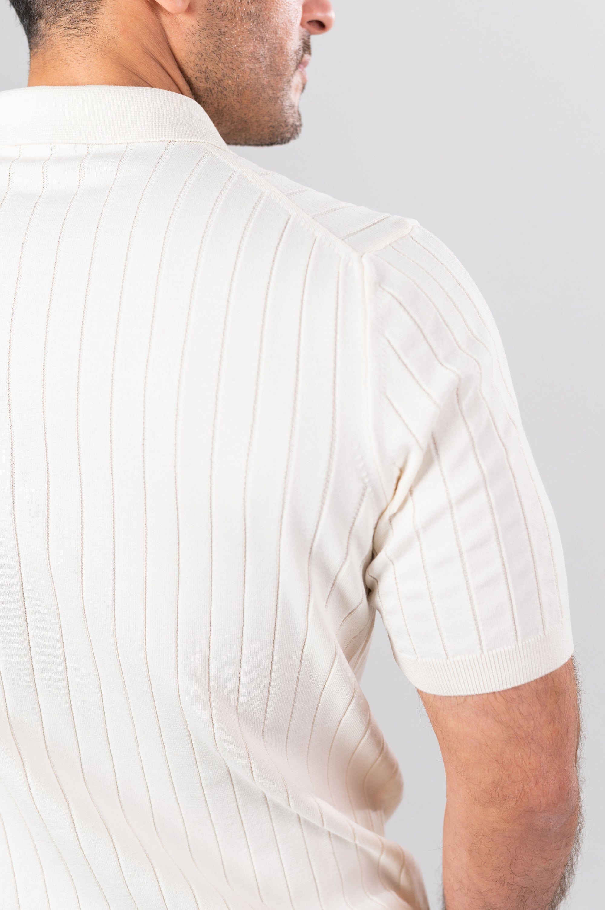 JURGEN RIBBED KNIT SHIRT - Off White