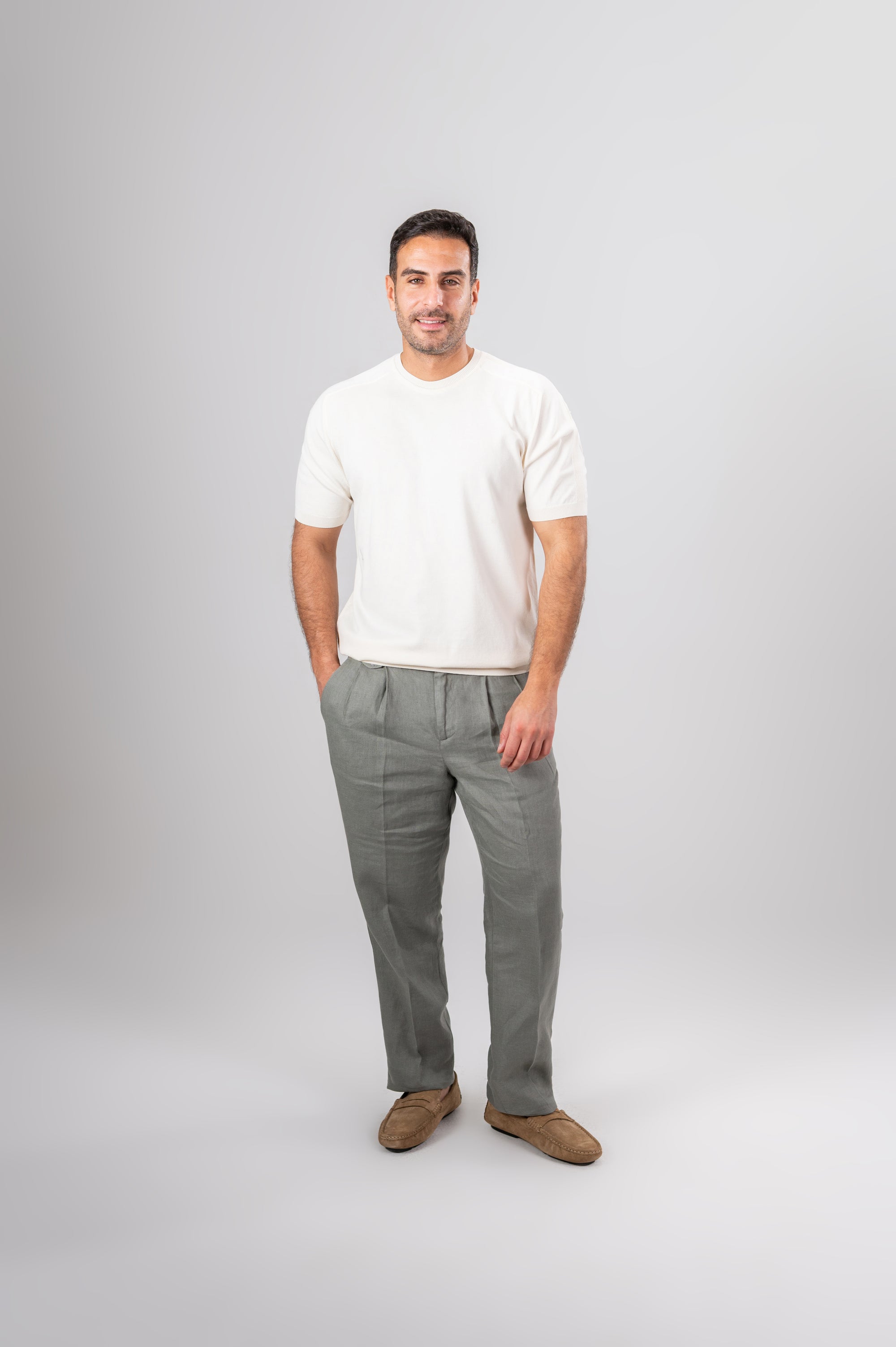 ZOLY STRIPPED SHOULDER POLO SHIRT - Off White