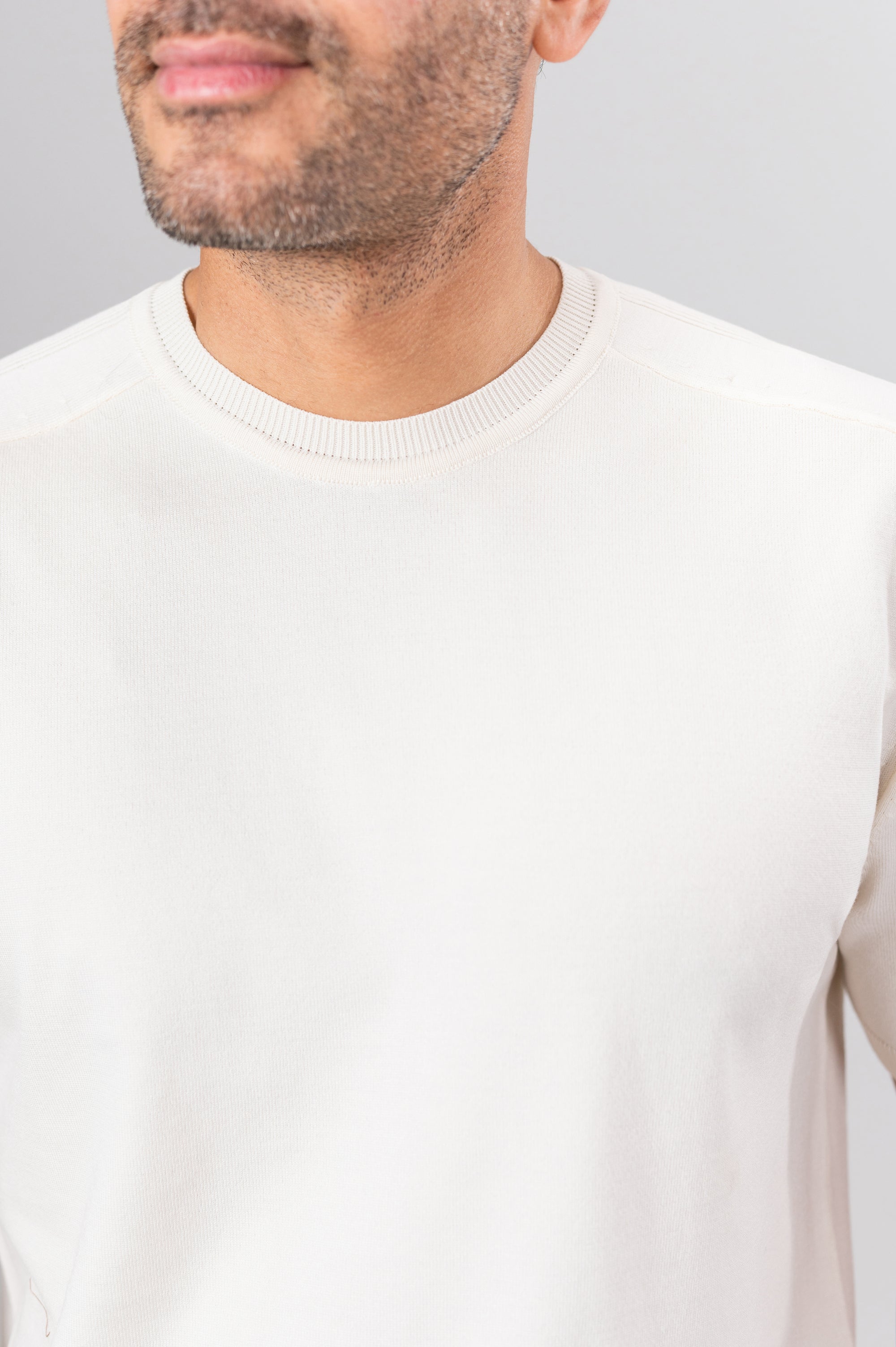 ZOLY STRIPPED SHOULDER POLO SHIRT - Off White