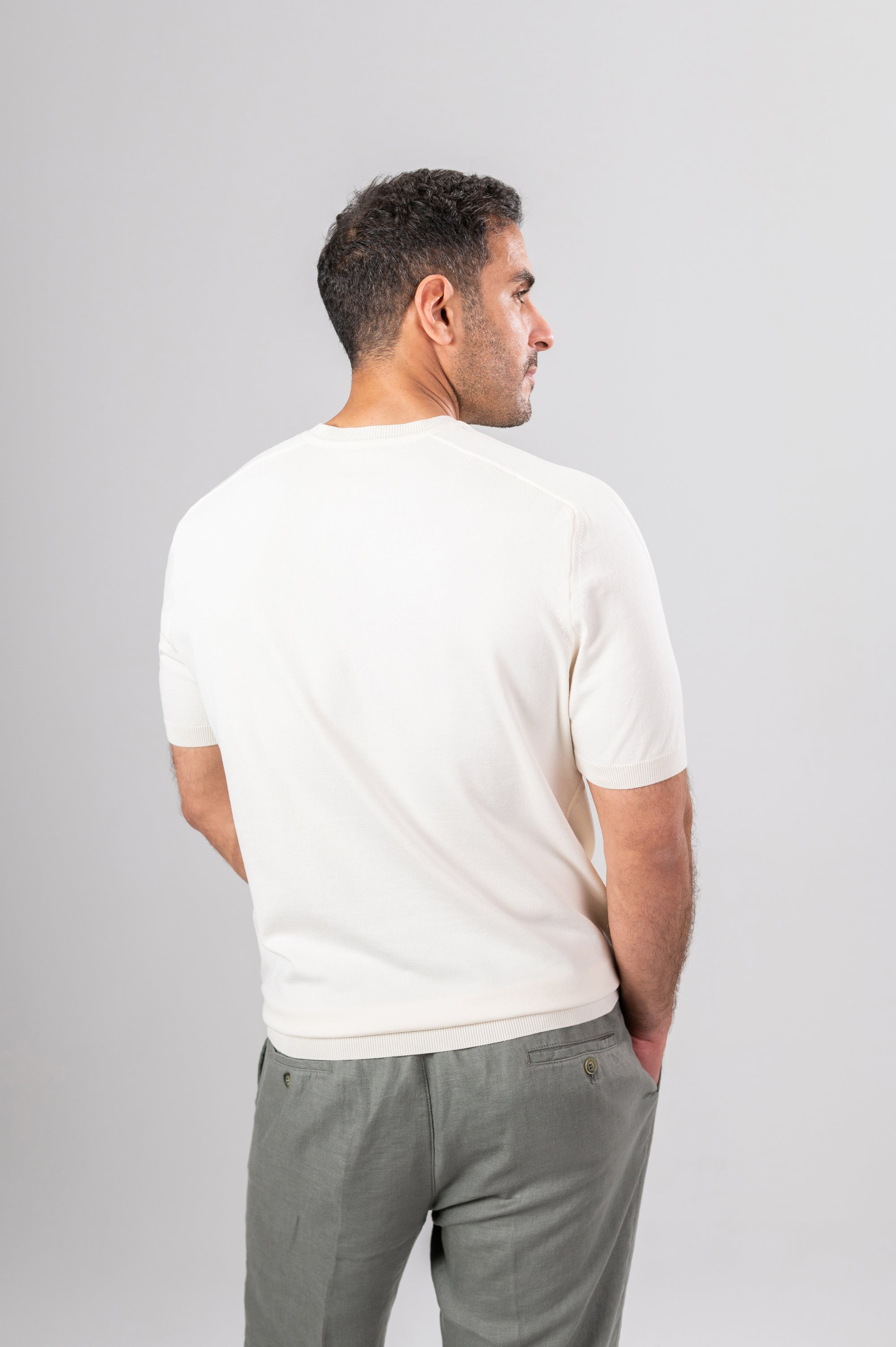 ZOLY STRIPPED SHOULDER POLO SHIRT - Off White