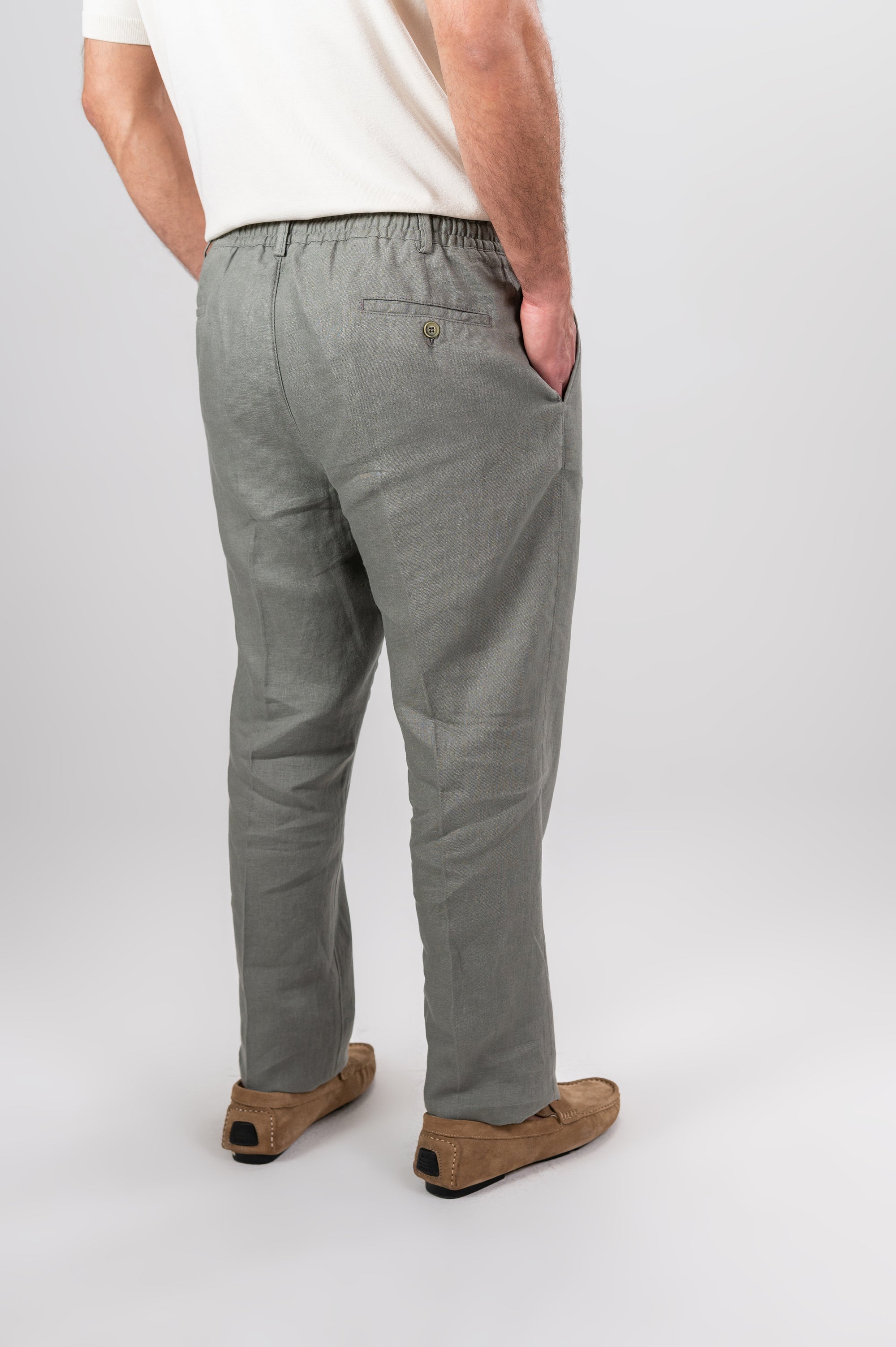 AMALFI LINEN PANTS - Olive