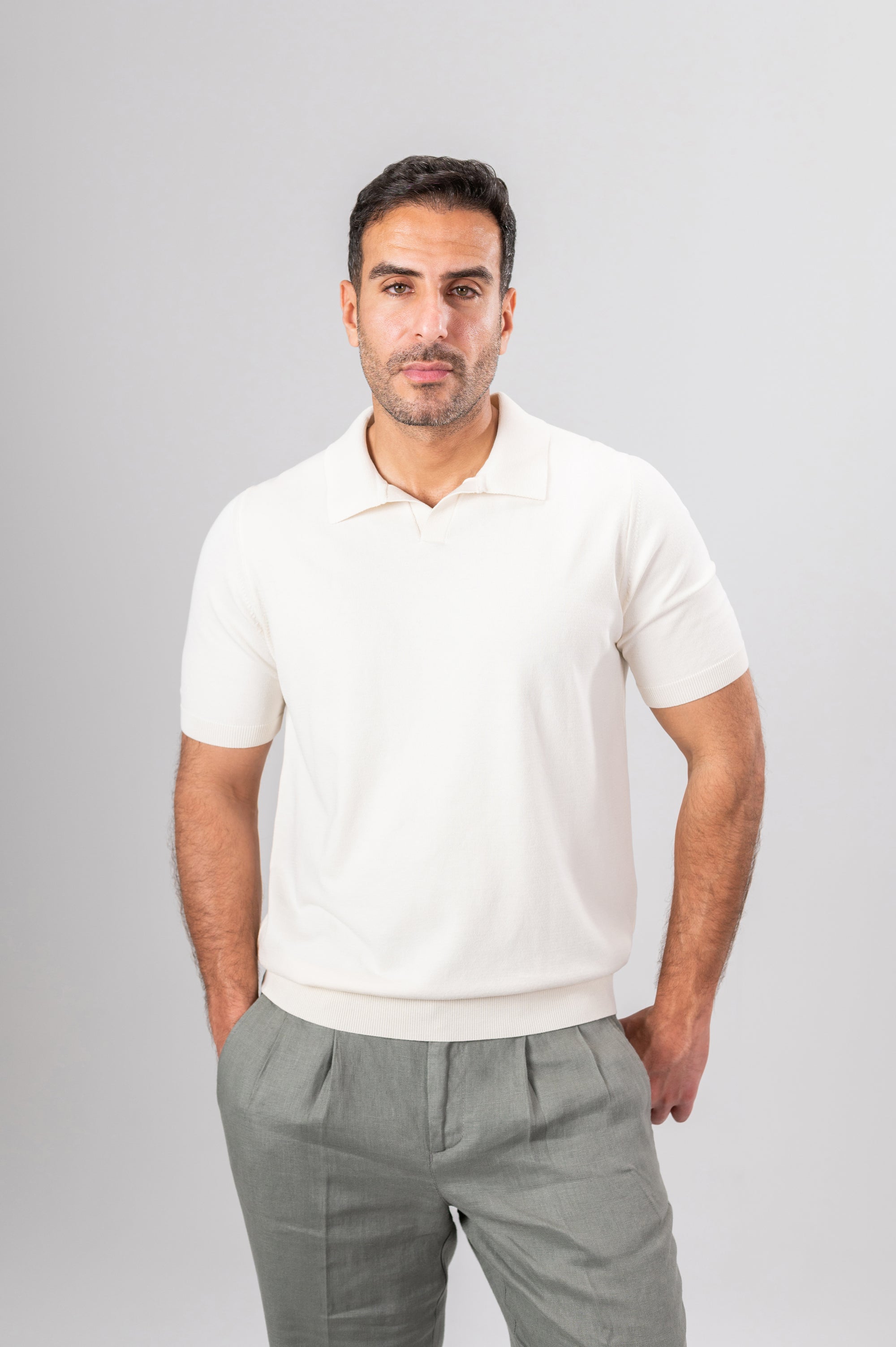 TONEX V POLO SHIRT COTTON - Off White