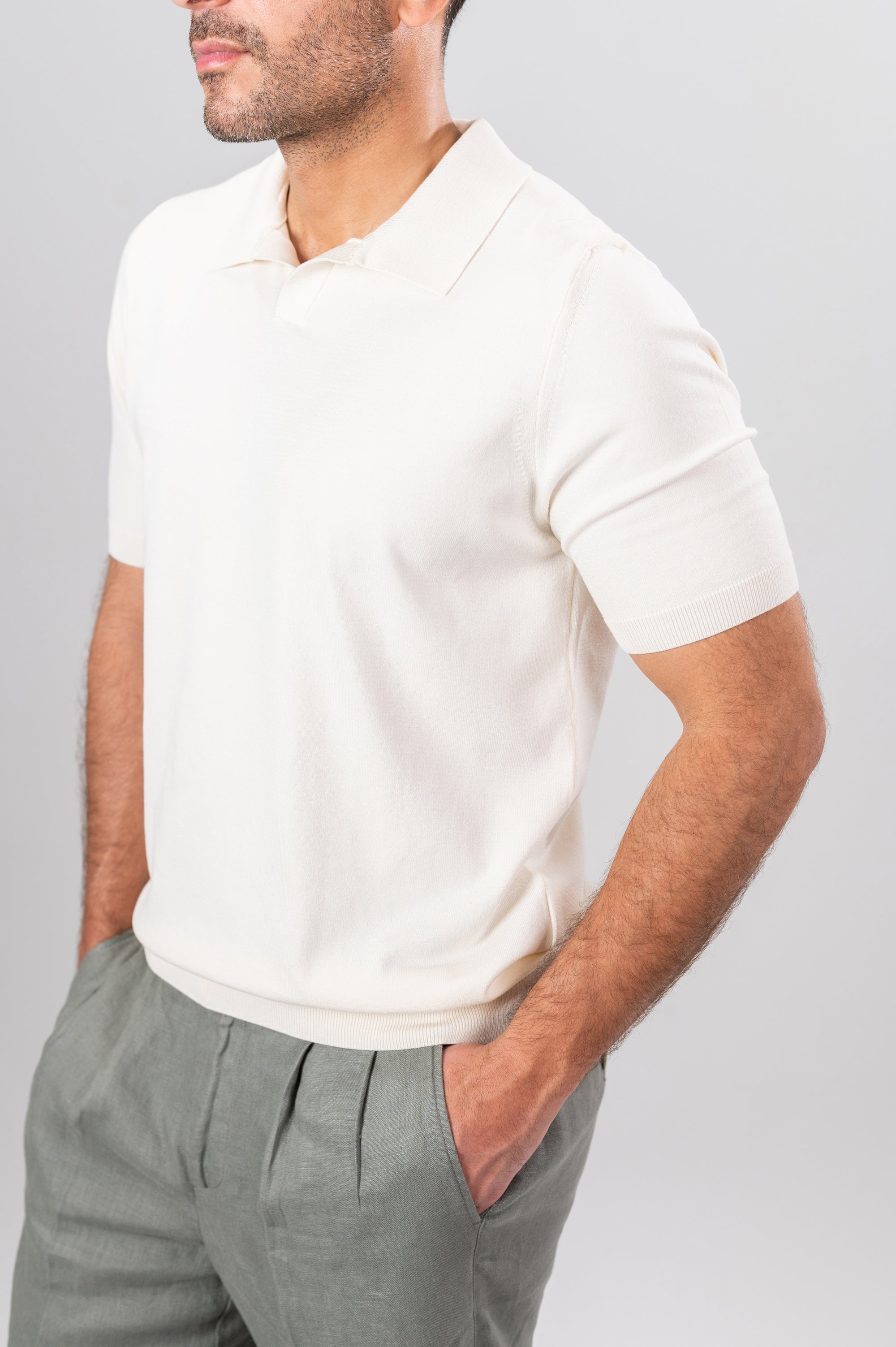 TONEX V POLO SHIRT COTTON - Off White