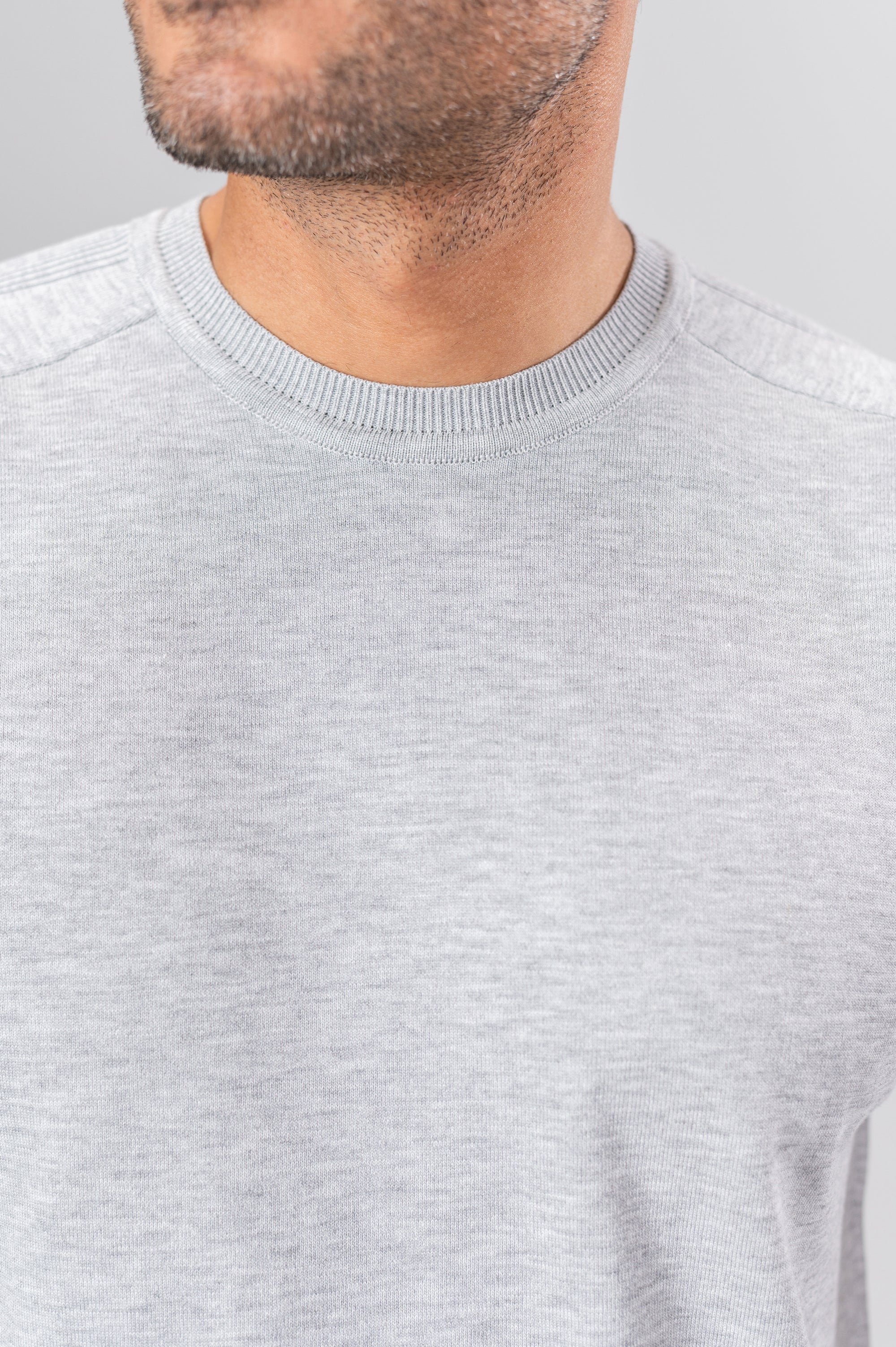 ZOLY STRIPPED SHOULDER POLO SHIRT - Grey
