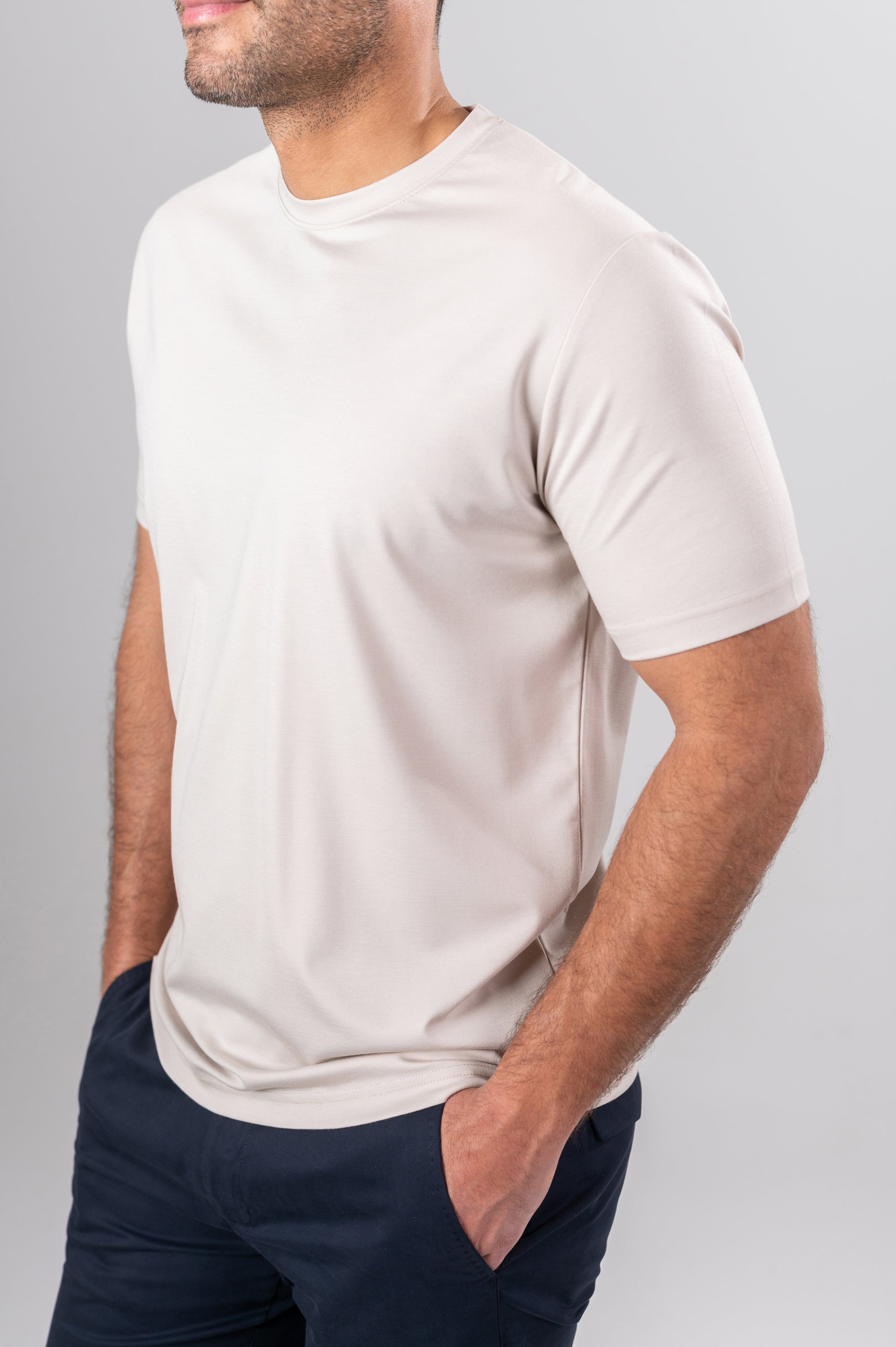 NARIO CREW NECK T-SHIRT - Light Beige