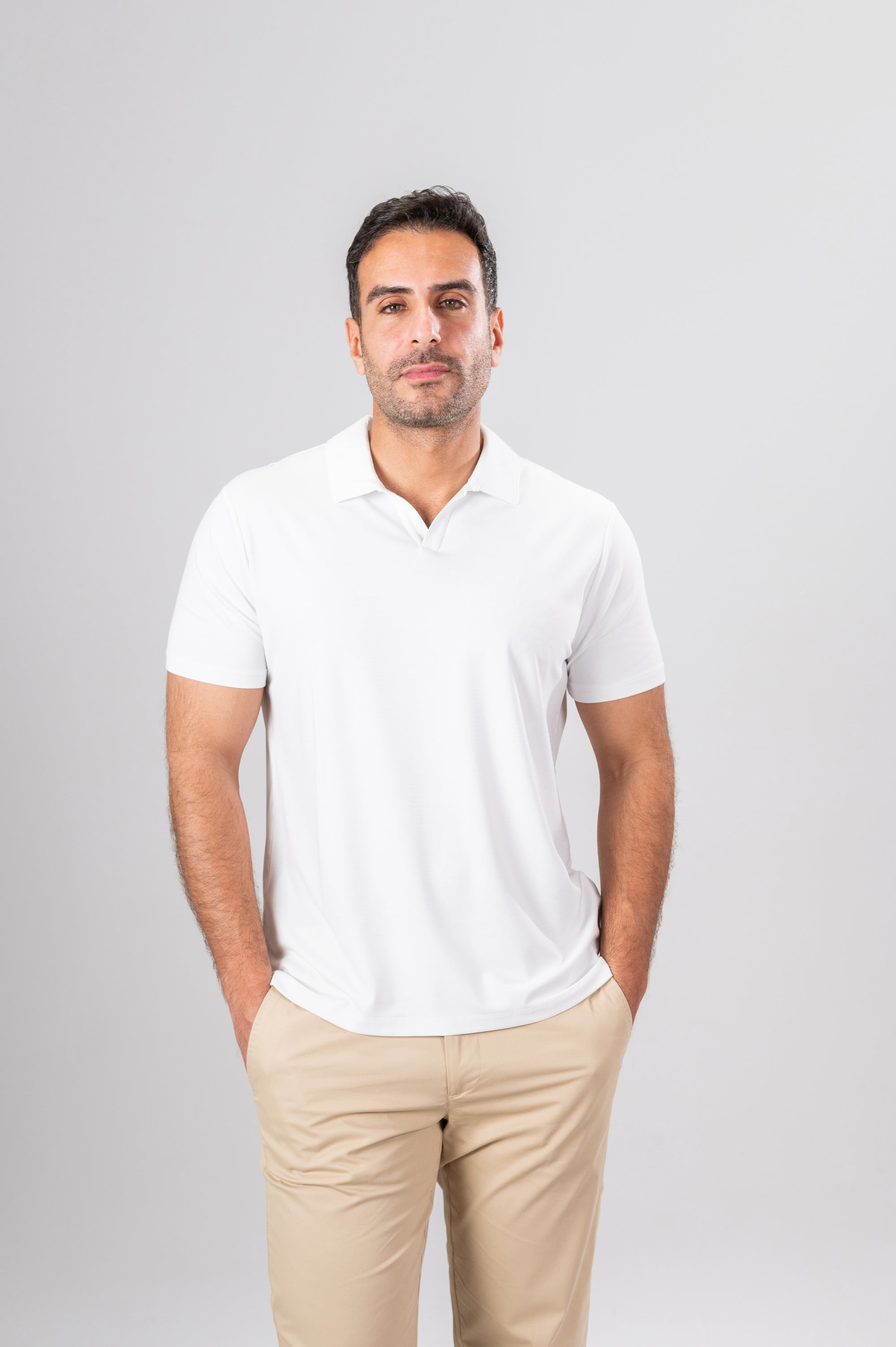 ANDRES V POLO SHIRT MODAL - White