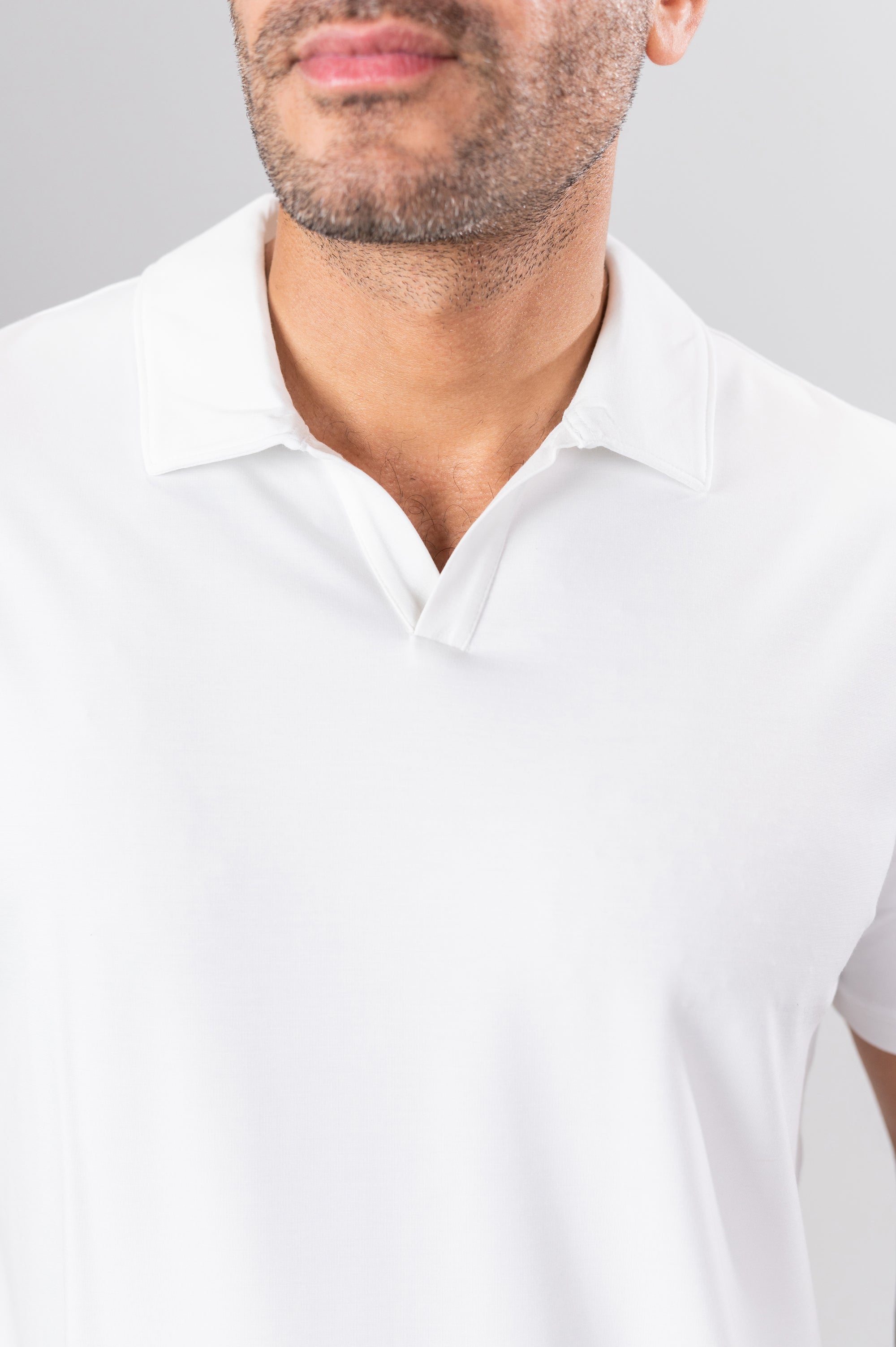 ANDRES V POLO SHIRT MODAL - White