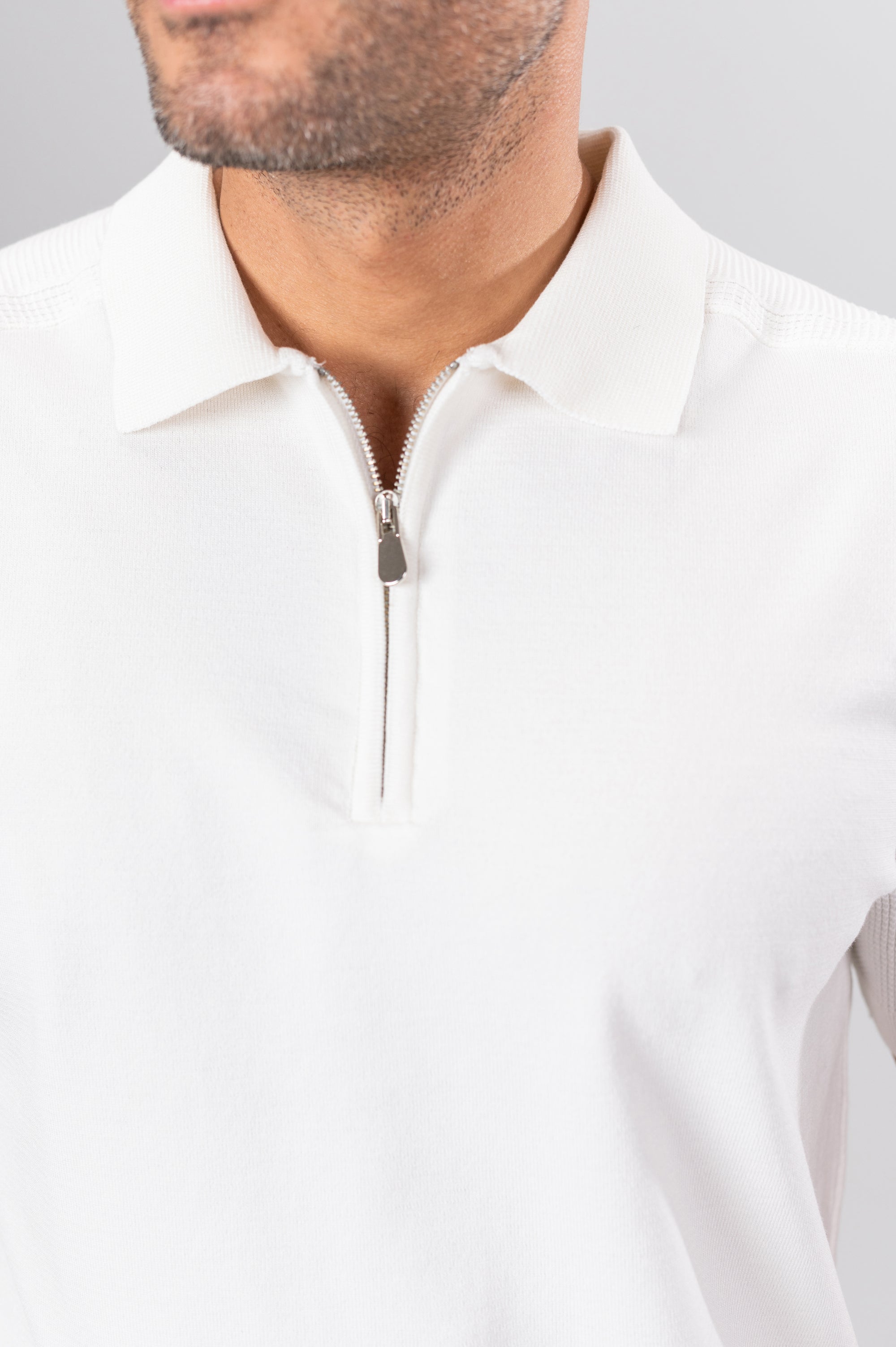 RICCARDO QUARTER ZIP - White