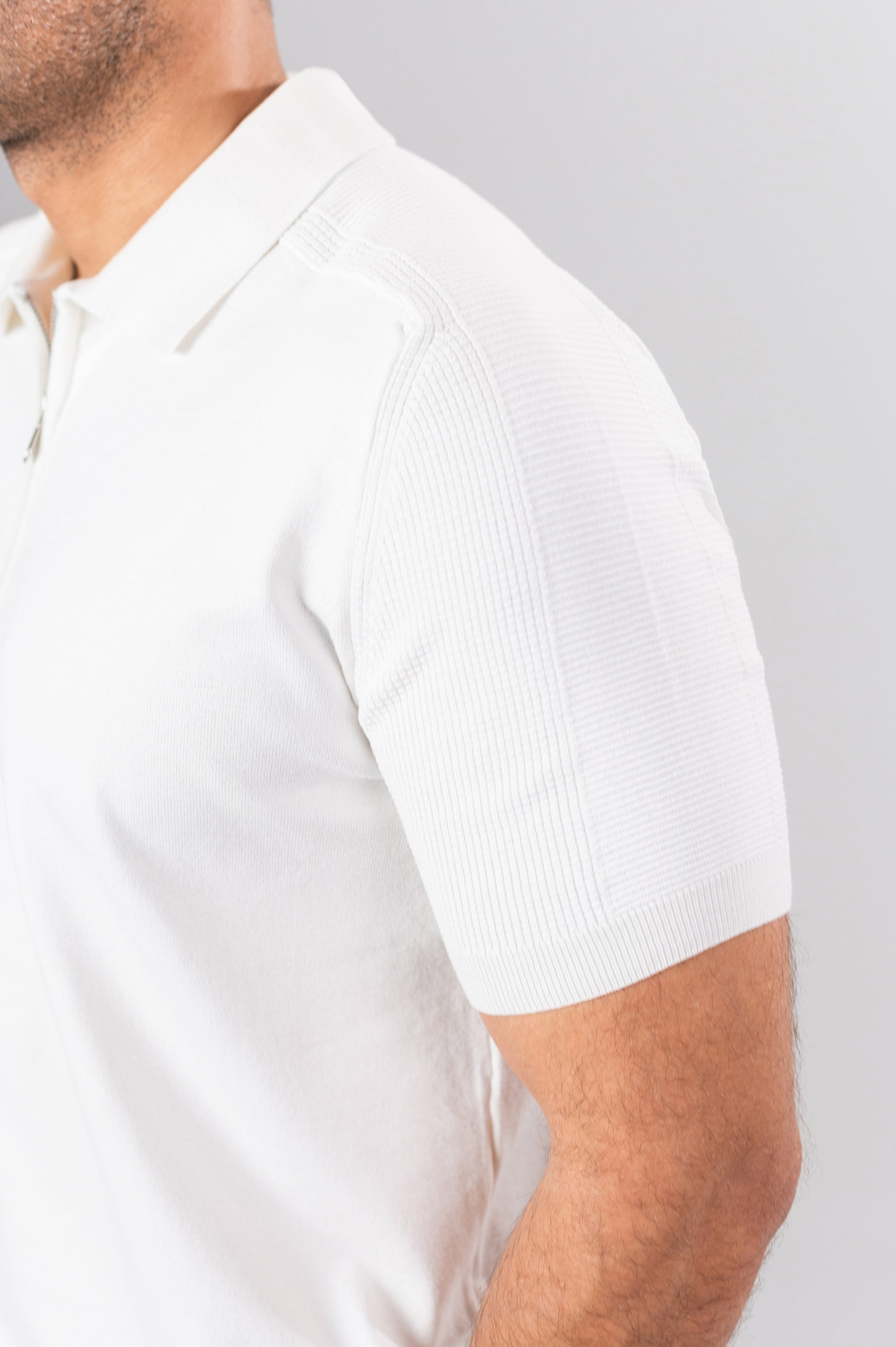 RICCARDO QUARTER ZIP - White