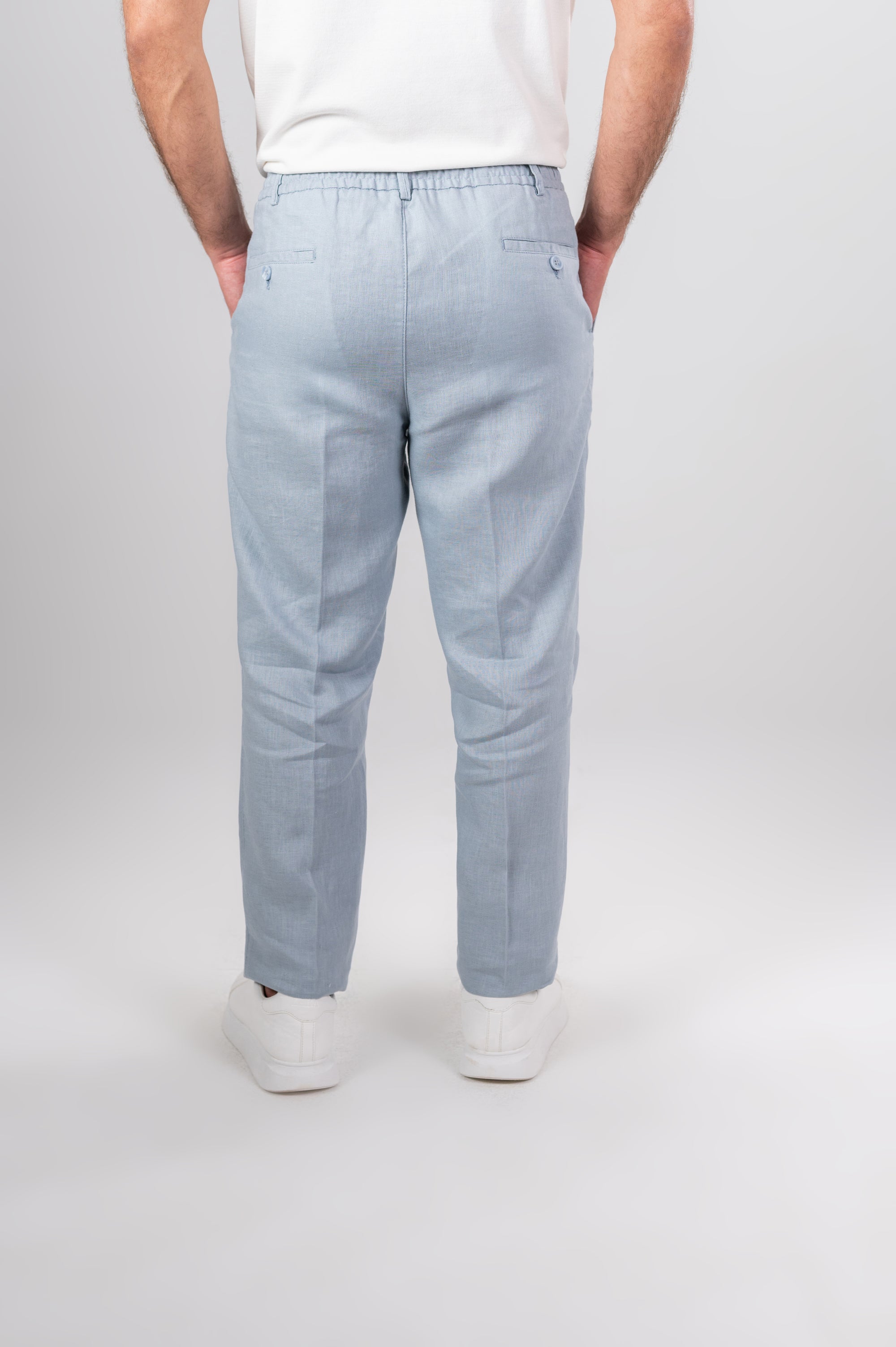 AMALFI LINEN PANTS - Baby Blue