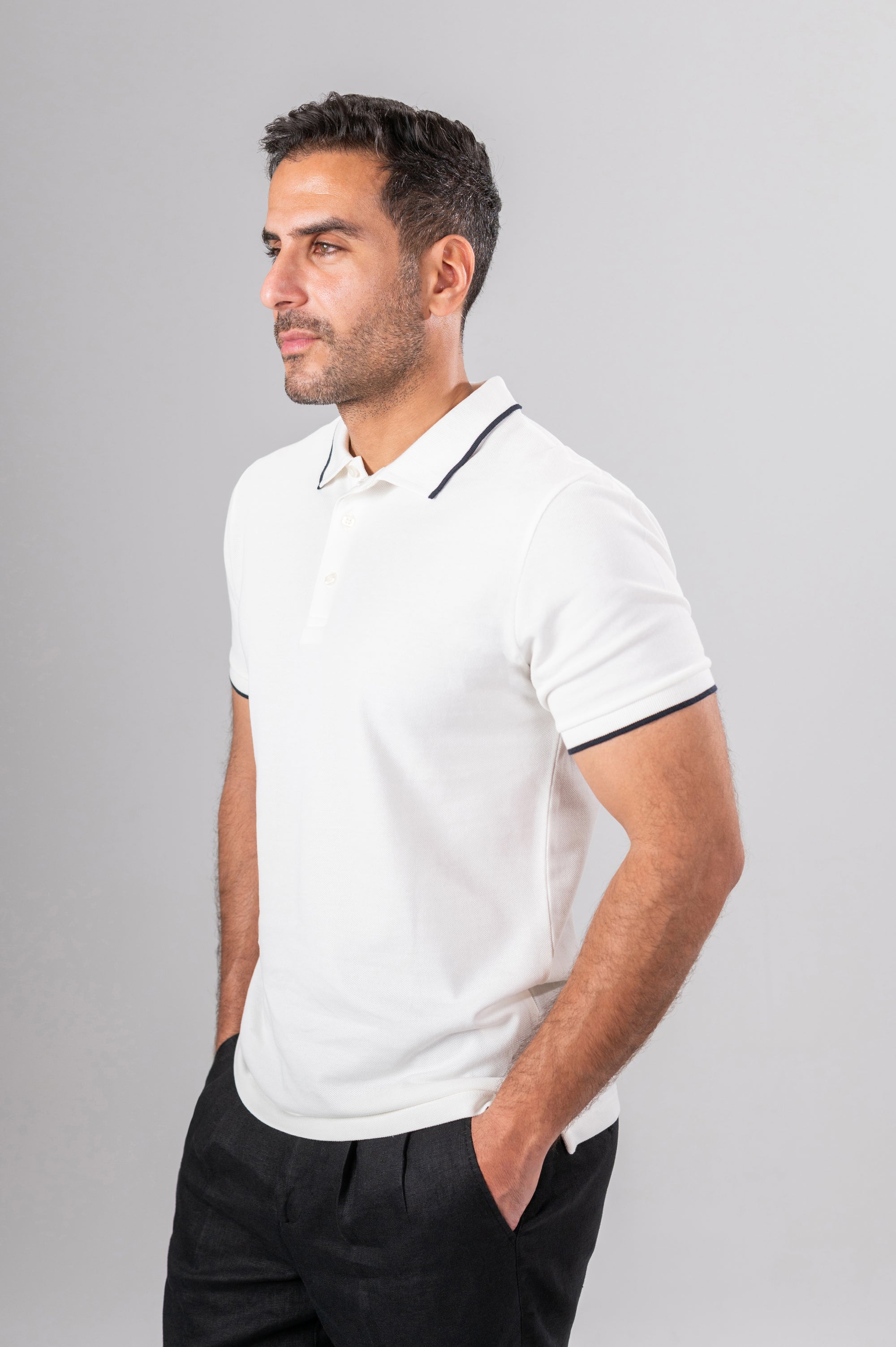 RICOS RINGER POLO SHIRT - White