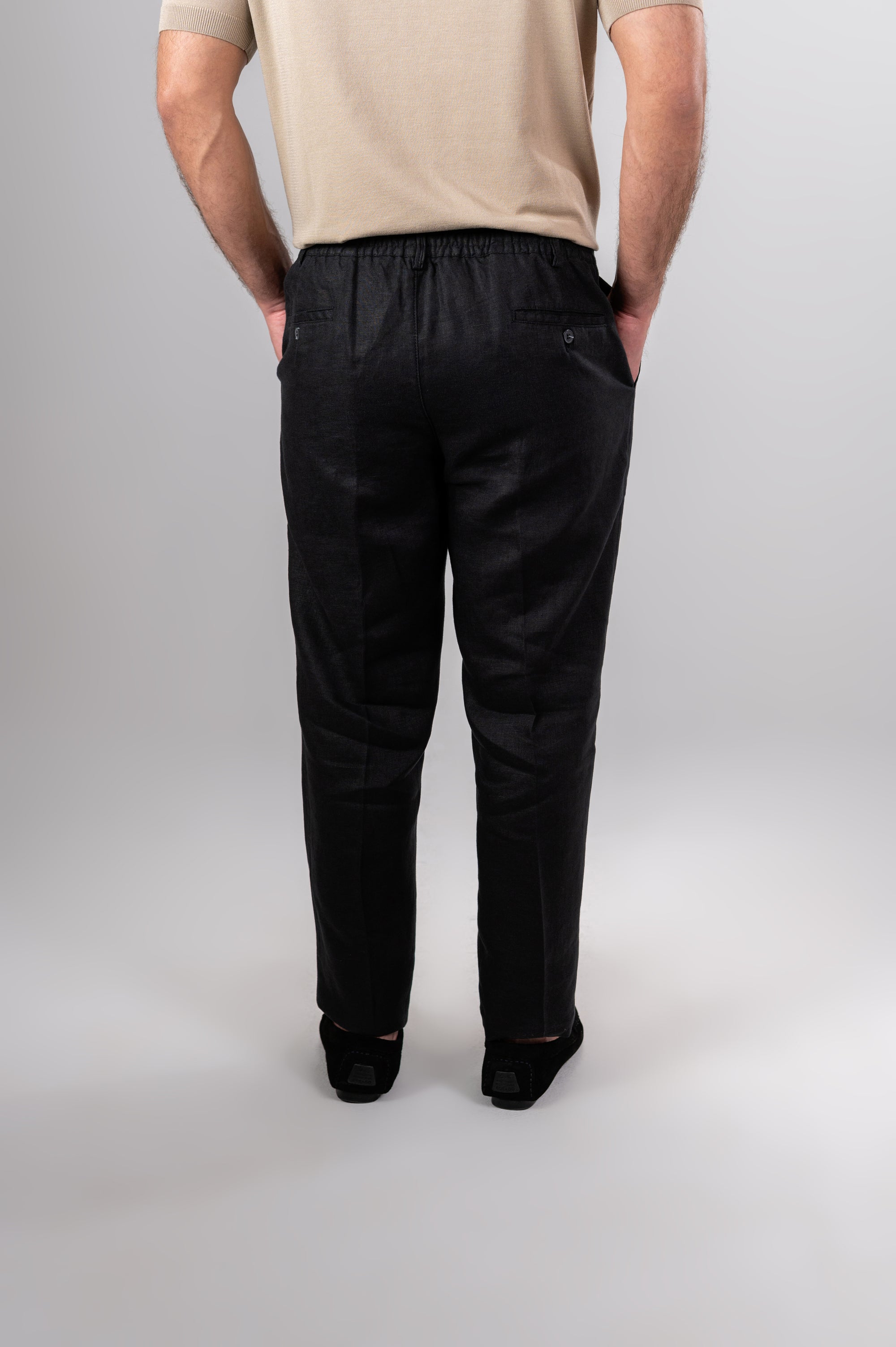 AMALFI LINEN PANTS - Black