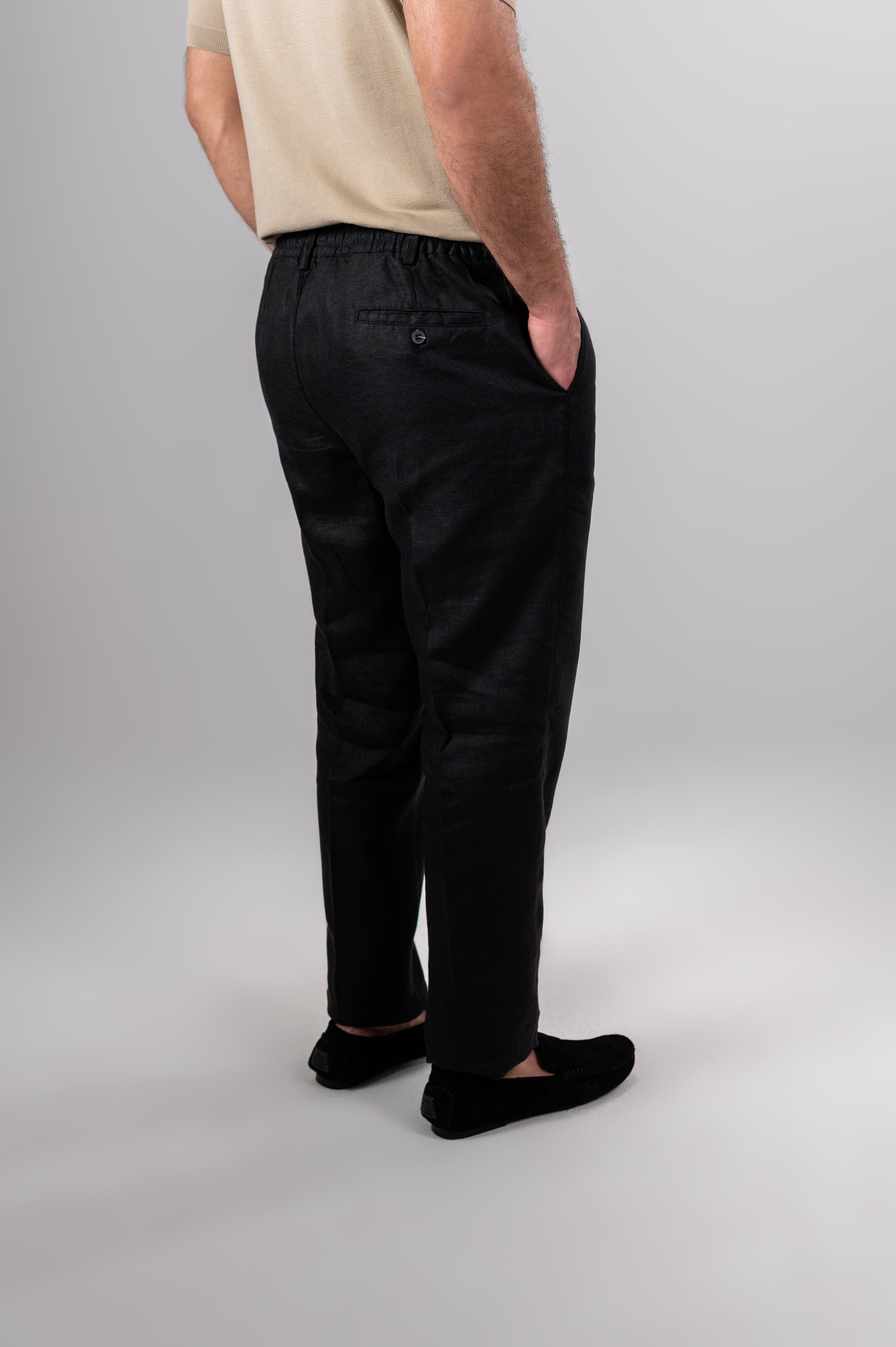 AMALFI LINEN PANTS - Black