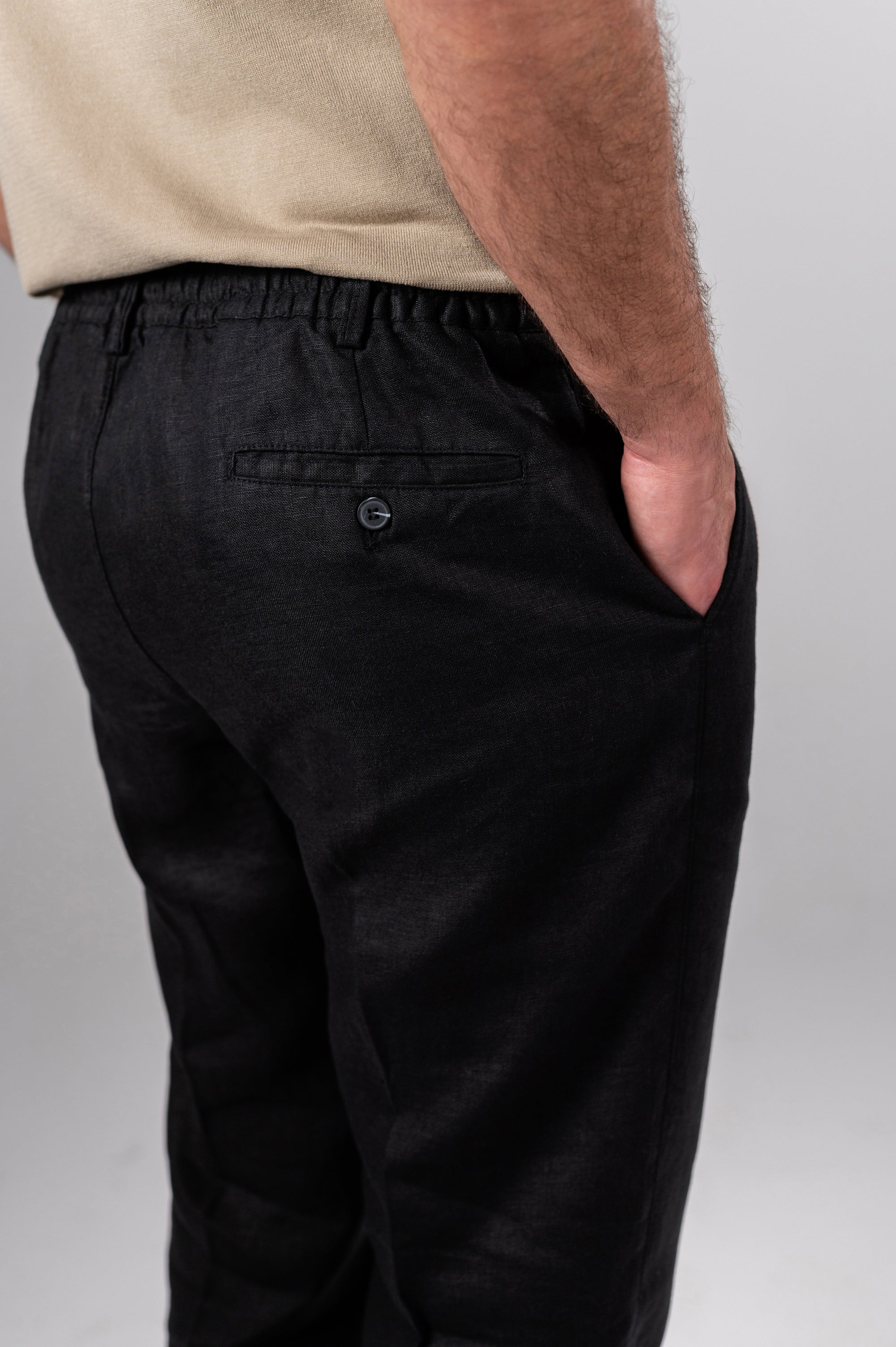 AMALFI LINEN PANTS - Black