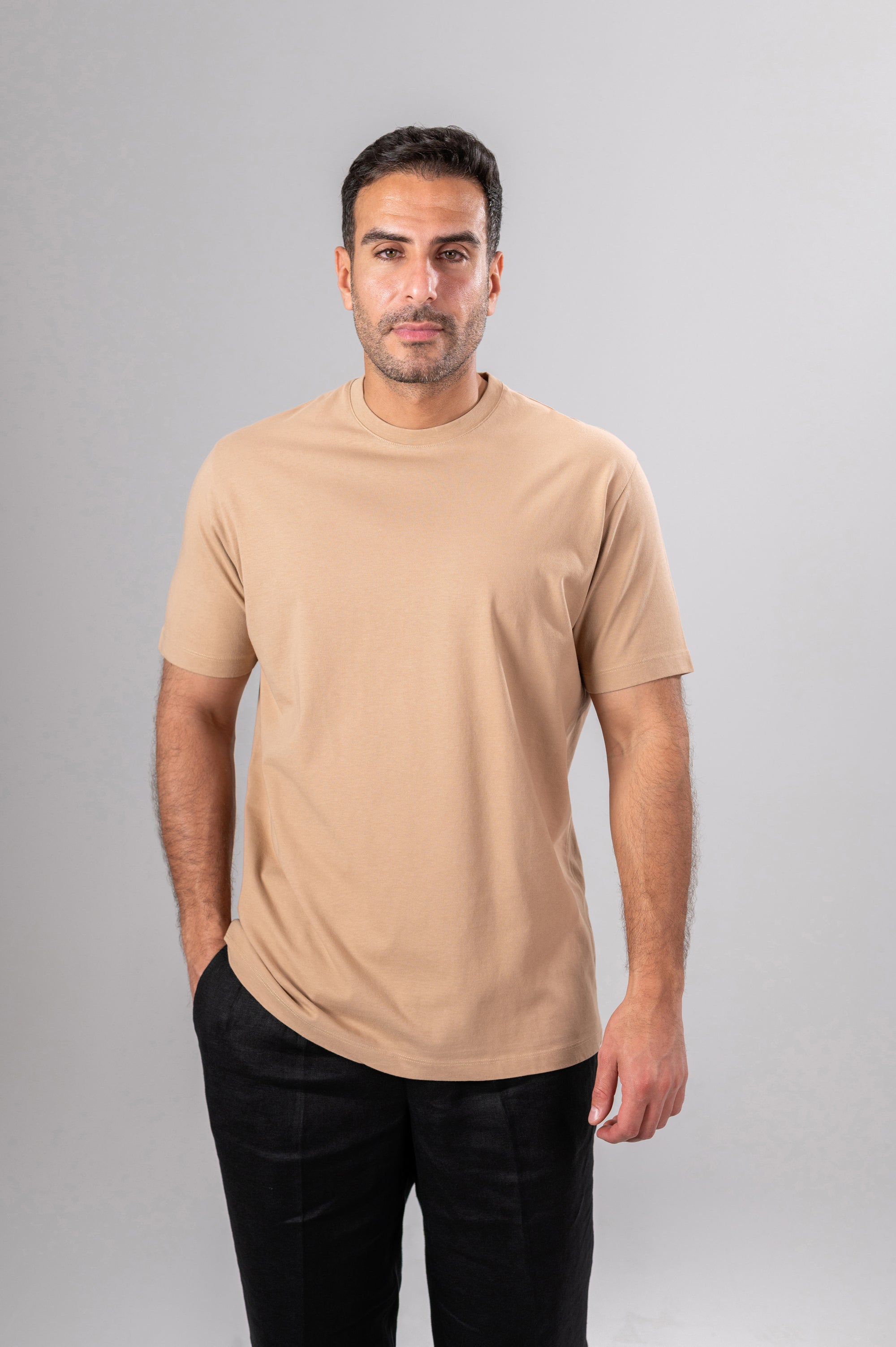ADRIANO BASIC T-SHIRT - Beige