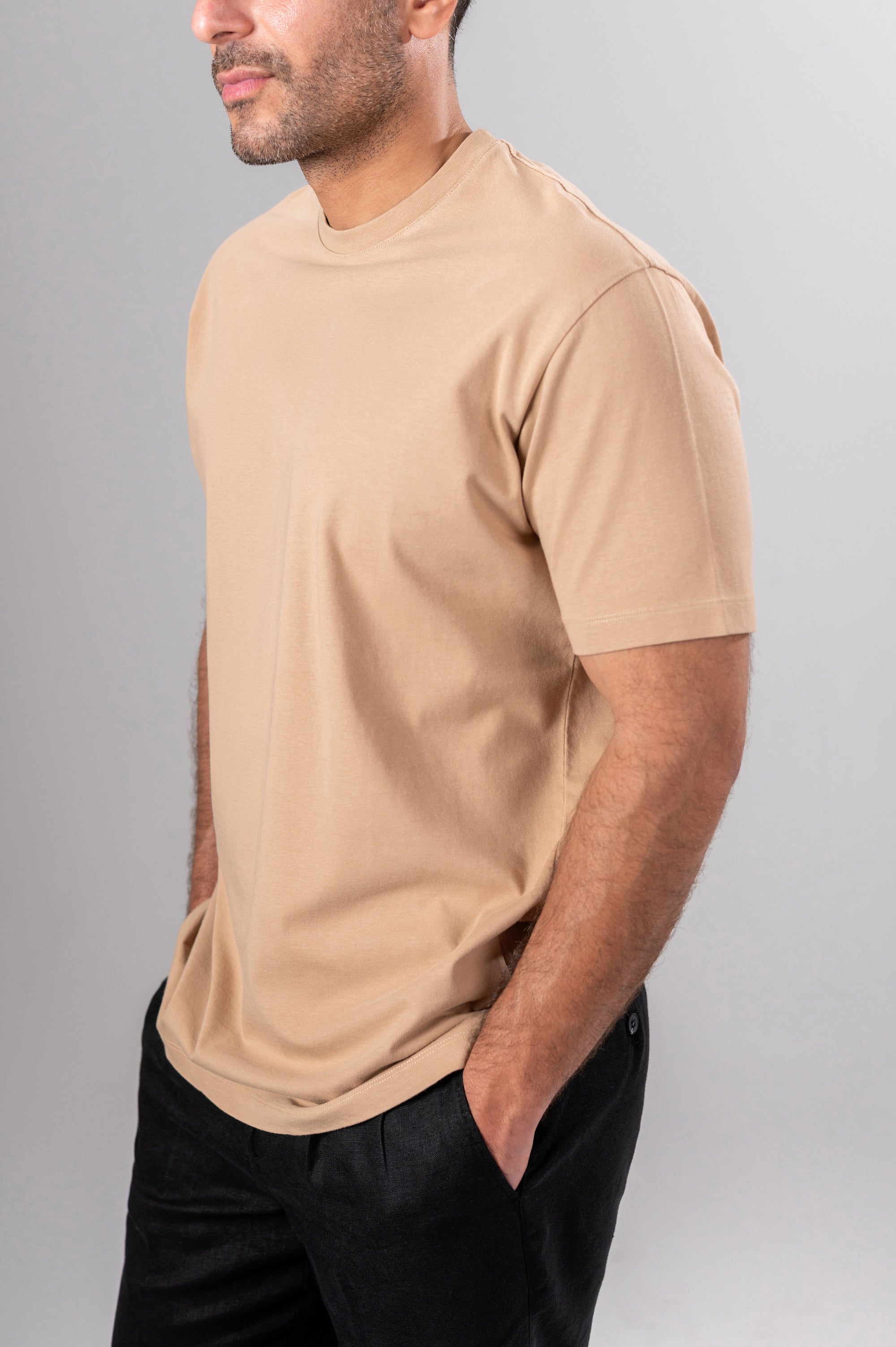 ADRIANO BASIC T-SHIRT - Beige