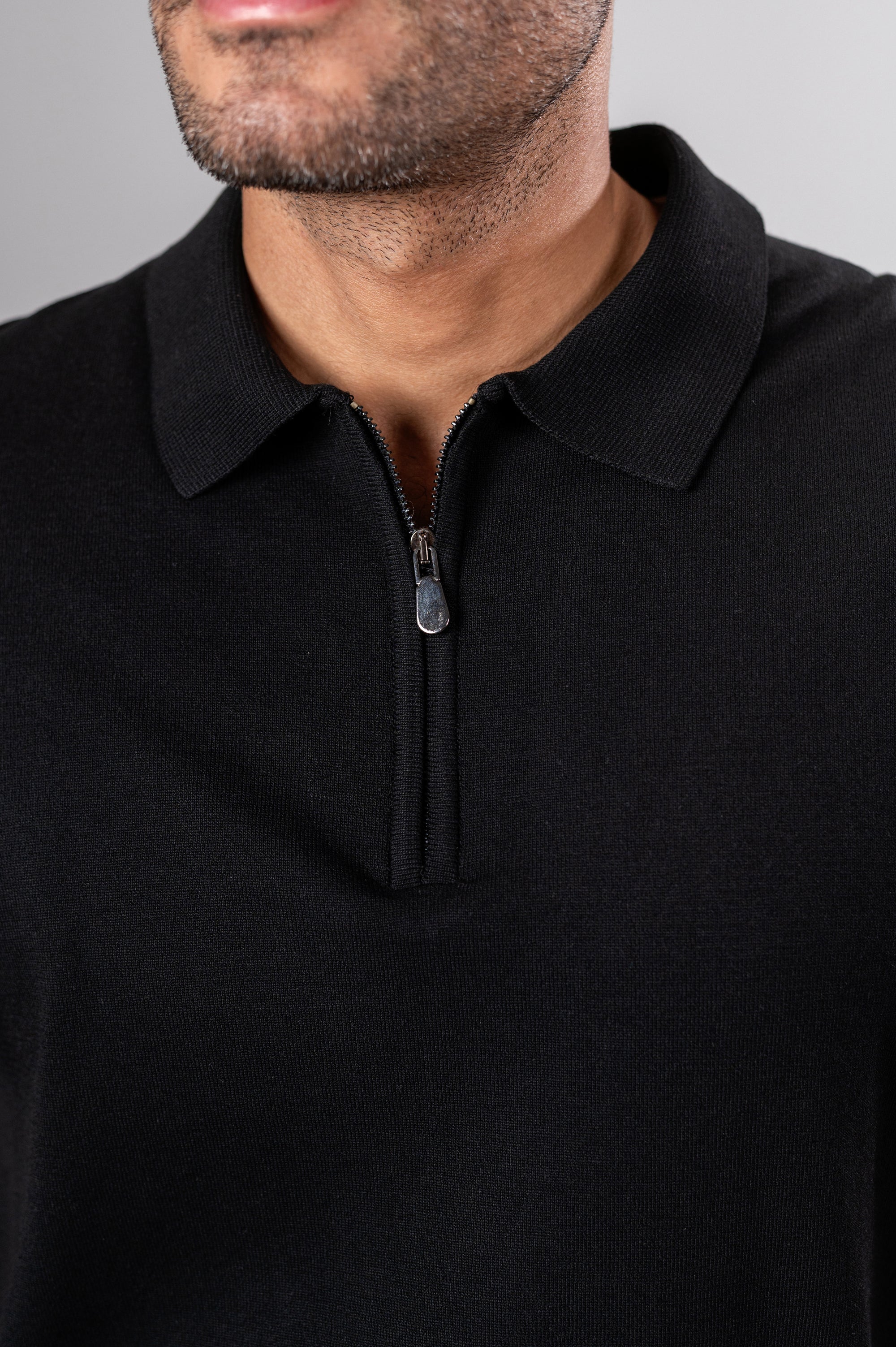 KENNY LOOSE ZIP SHIRT - Black