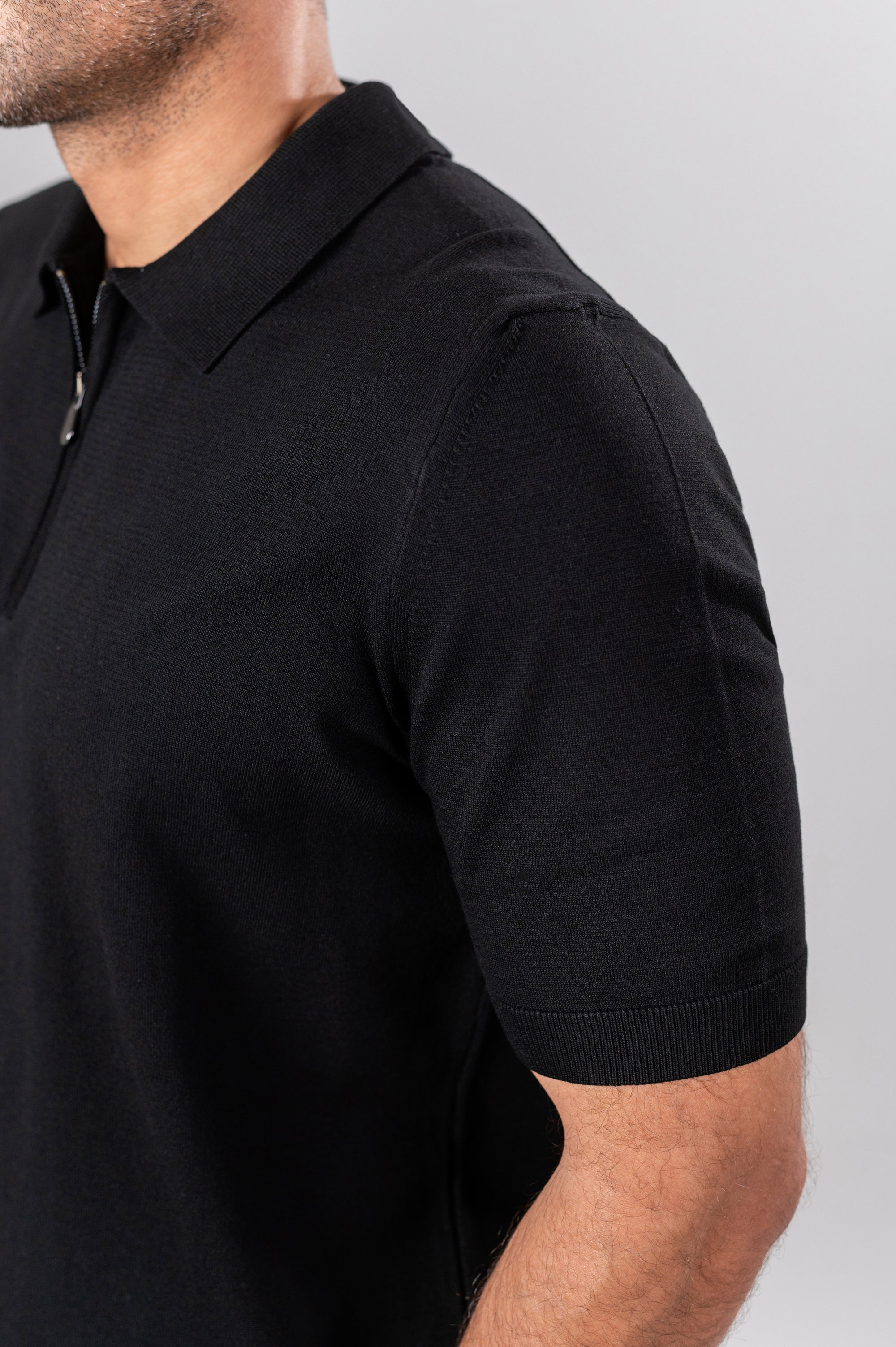 KENNY LOOSE ZIP SHIRT - Black